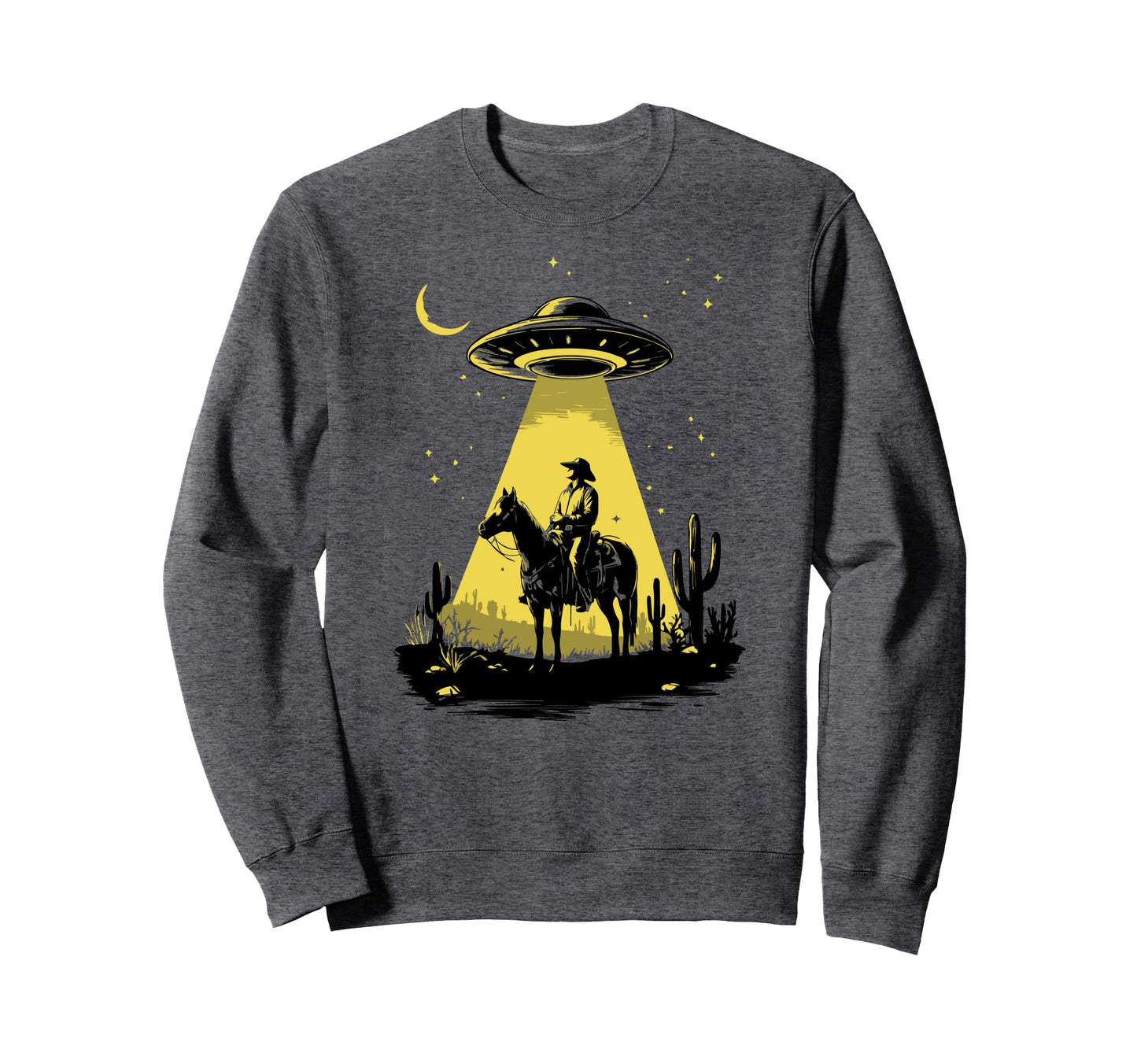 Cowboy Ufo Abduction Wild West Sweatshirt - Custom Art Print Unisex - T-Shirt, Sweatshirt, Hoodie