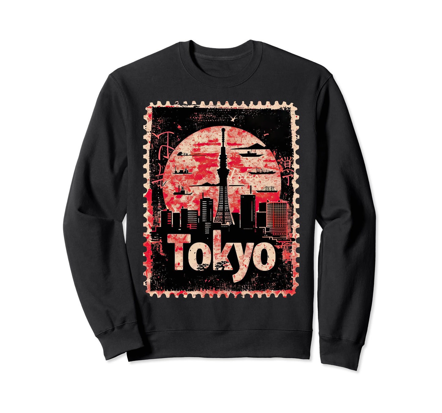 Tokyo Skyline Japan Travel Sweatshirt - Minimalist Print for Adults - T-Shirt, Sweatshirt, Hoodie