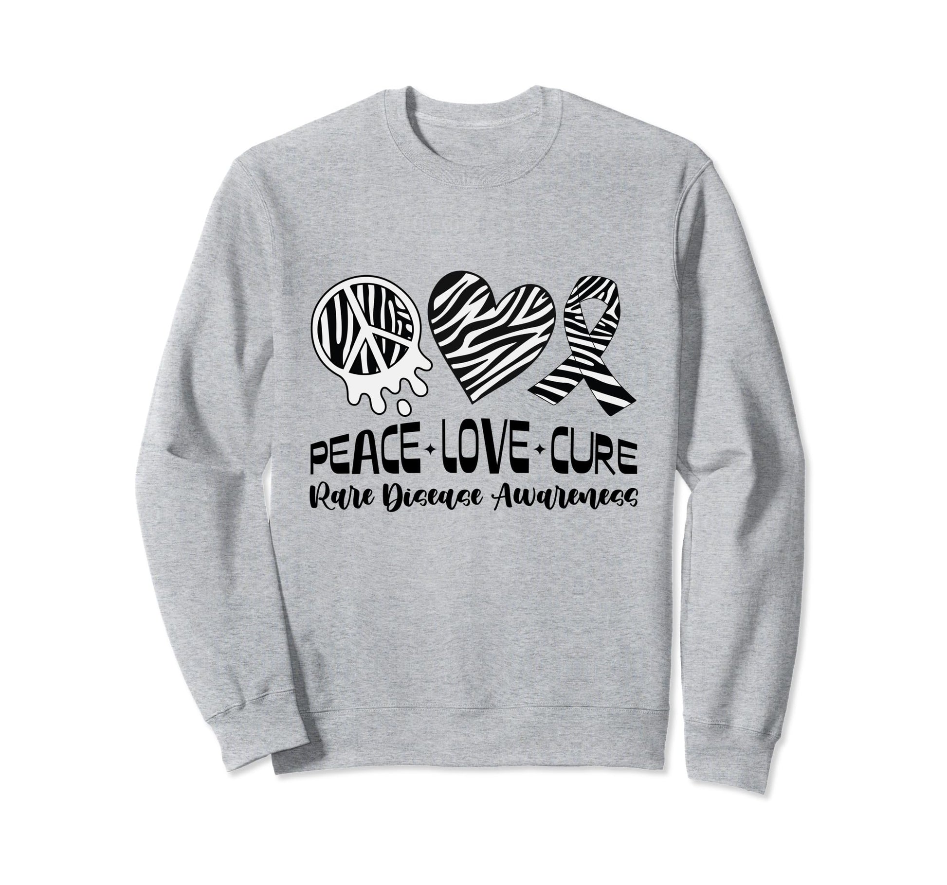 Rare Disease Awareness Peace Love Sweatshirt - Aesthetic Graphic Men Women - T-Shirt, Sweatshirt, Hoodie