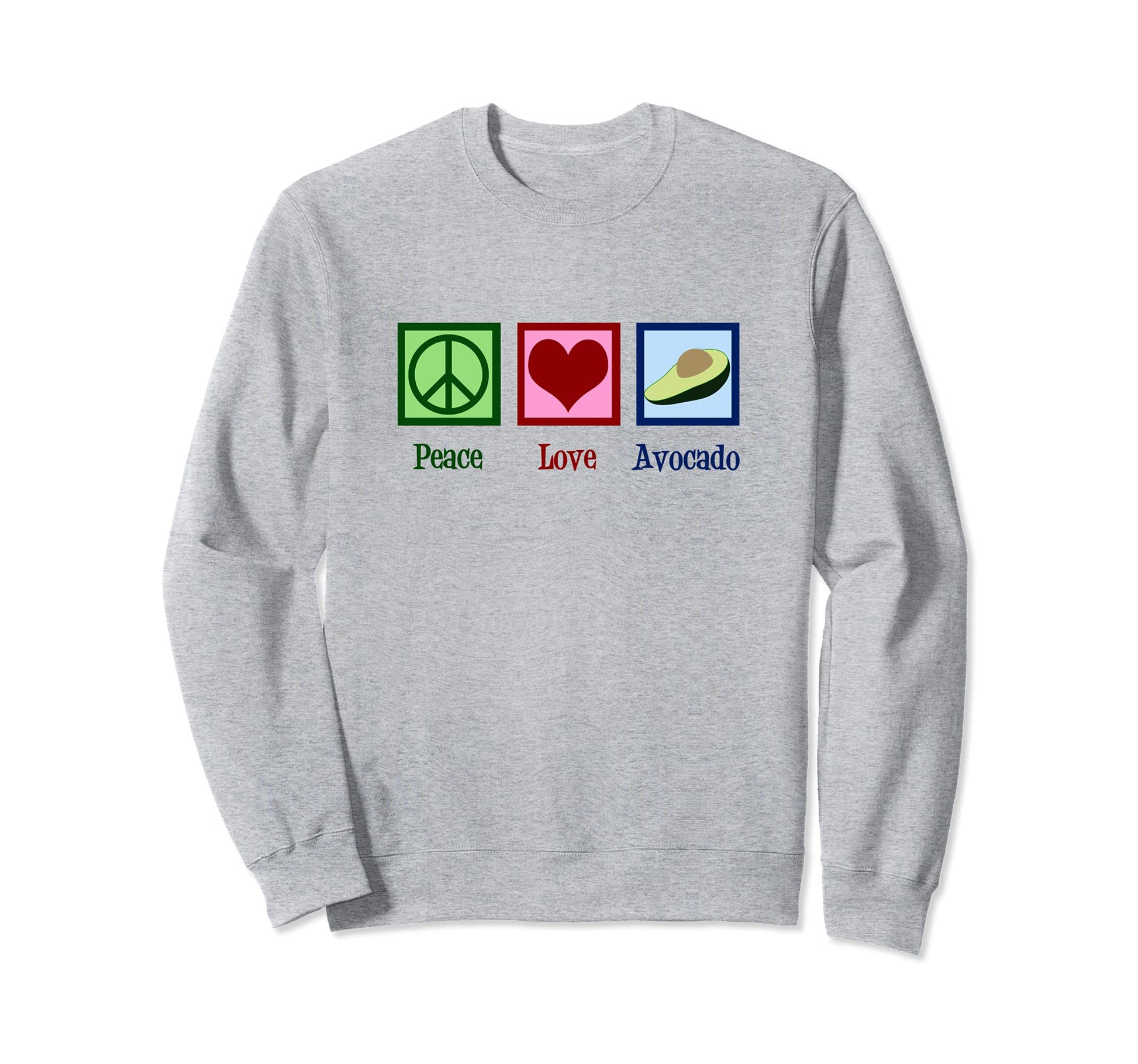 Avocado Lover Peace Love Avocados Sweatshirt - Minimalist Print for Adults - T-Shirt, Sweatshirt, Hoodie