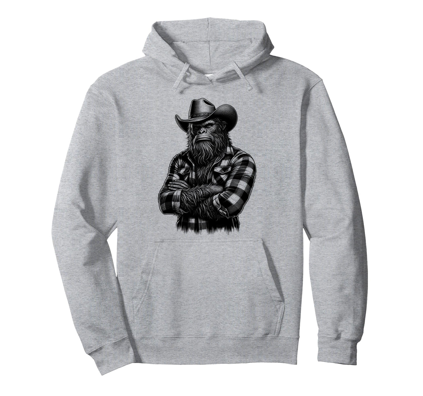 Bigfoot Sasquatch Funny Cowboy Cryptid Hoodie - Fun Novelty Design Unisex - T-Shirt, Sweatshirt, Hoodie