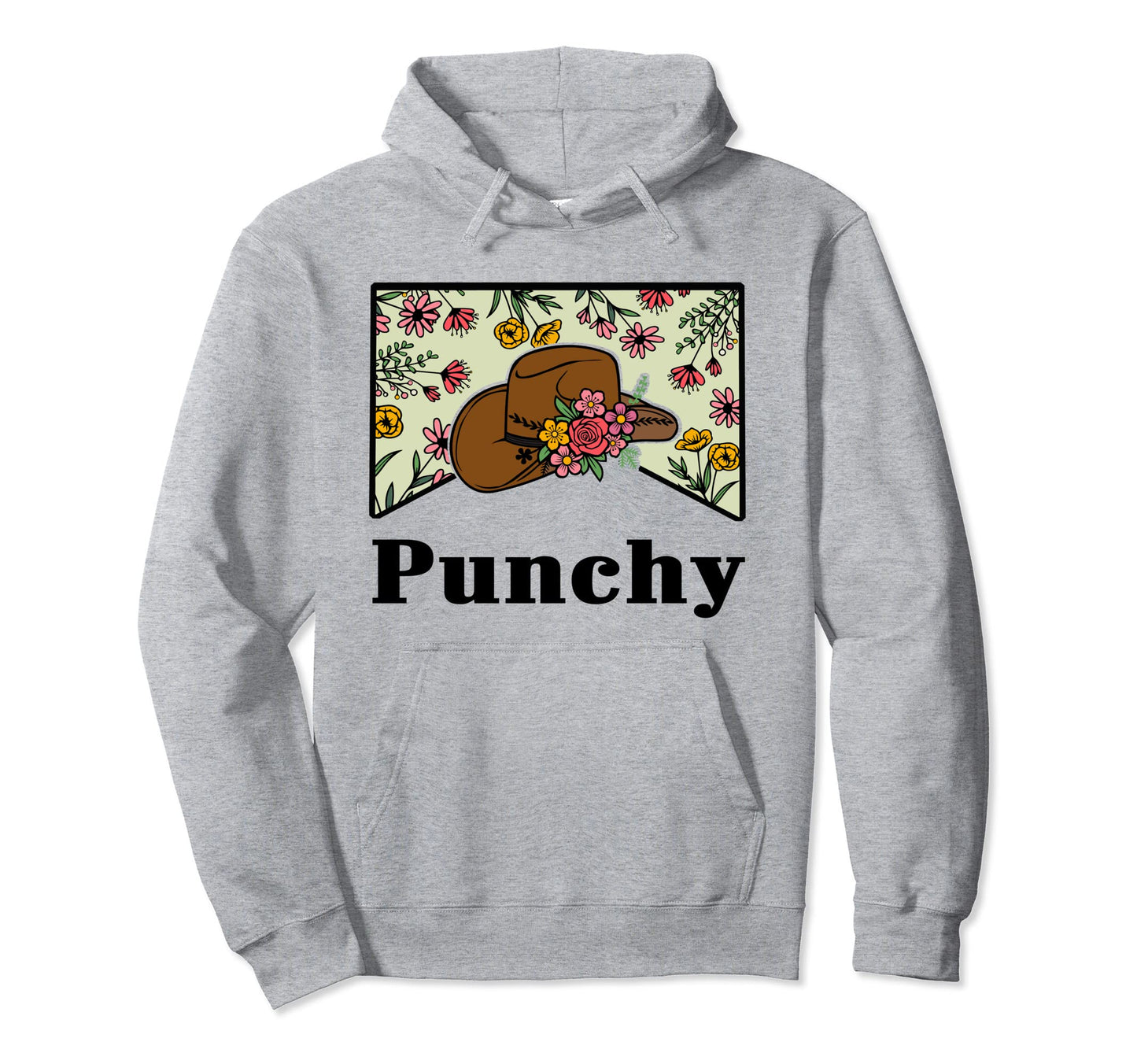 Punchy Cowgirl Cowboy Western Cowhide Hoodie - Graphic Print Men Women - T-Shirt, Sweatshirt, Hoodie