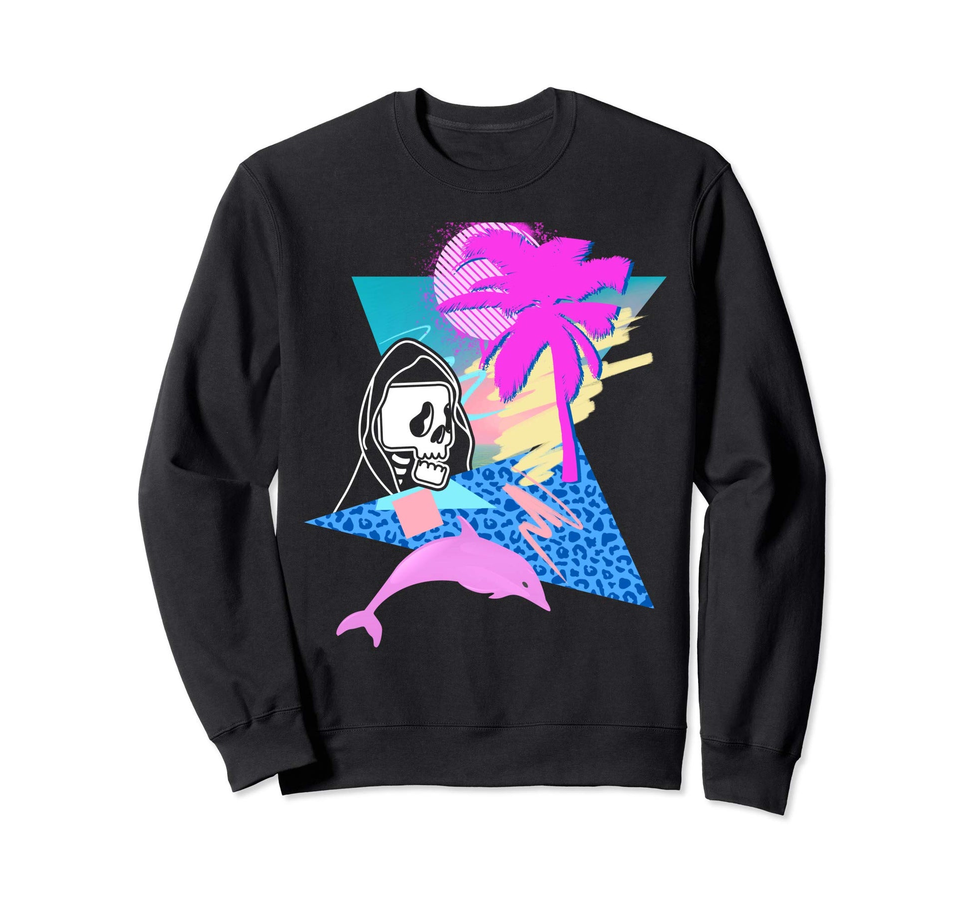 Vaporwave Aesthetic Grim Reaper Sweatshirt - Minimalist Print Unisex - T-Shirt, Sweatshirt, Hoodie