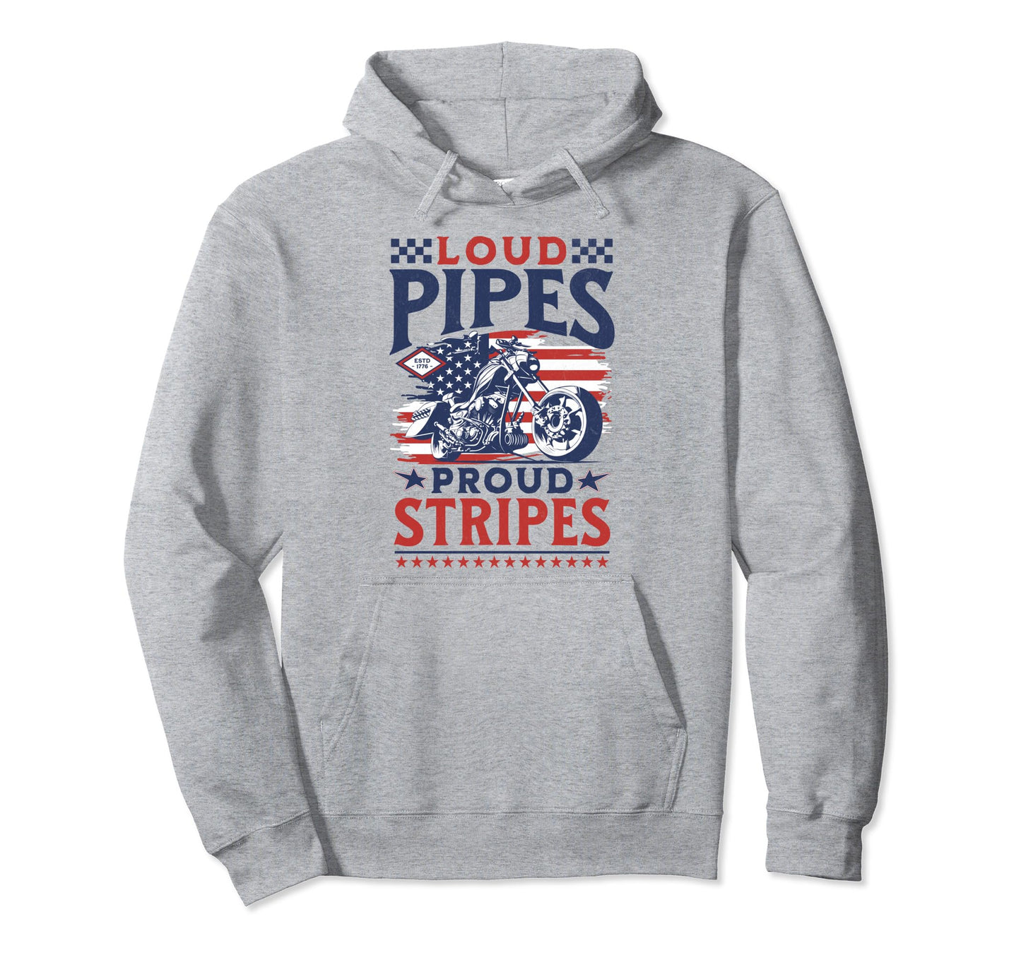 Patriotic Old Biker Motorcycle Hoodie - Aesthetic Graphic Men Women - T-Shirt, Sweatshirt, Hoodie