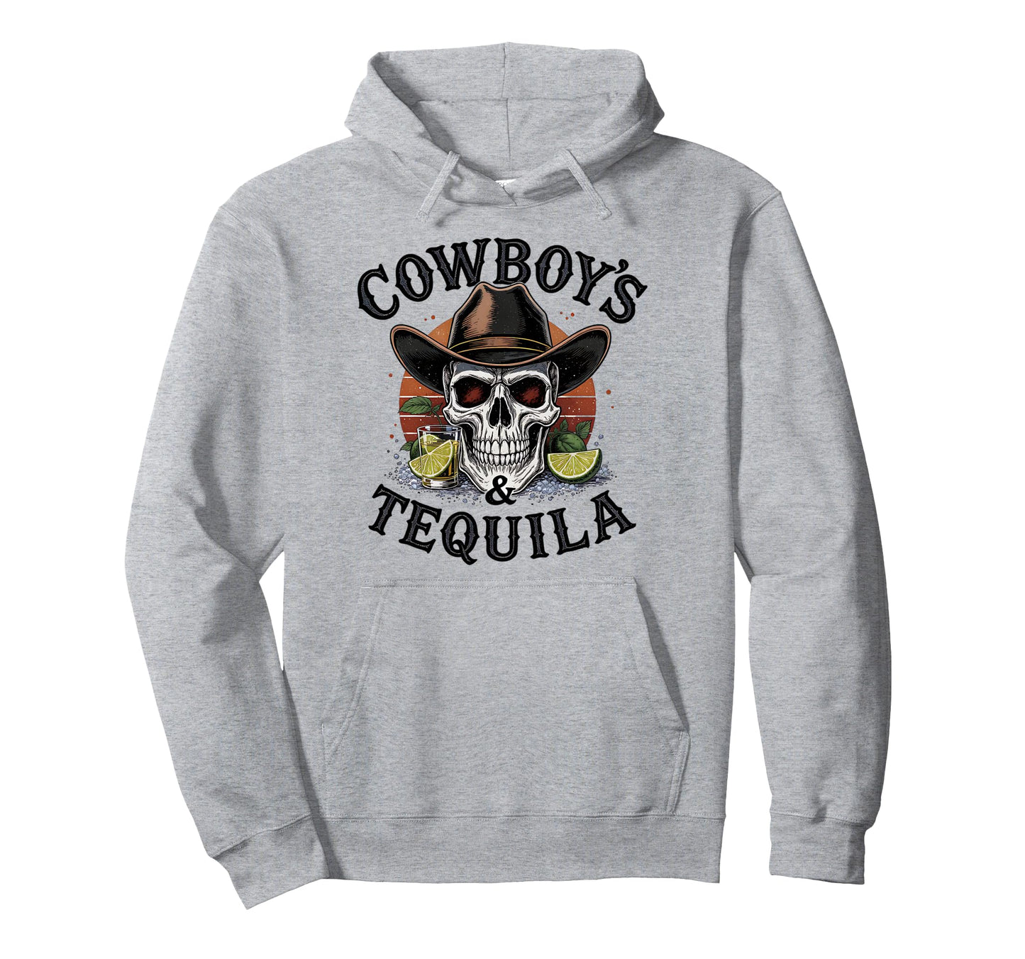 Cowboys And Tequila Southern Country Hoodie - Minimalist Print for Adults - T-Shirt, Sweatshirt, Hoodie