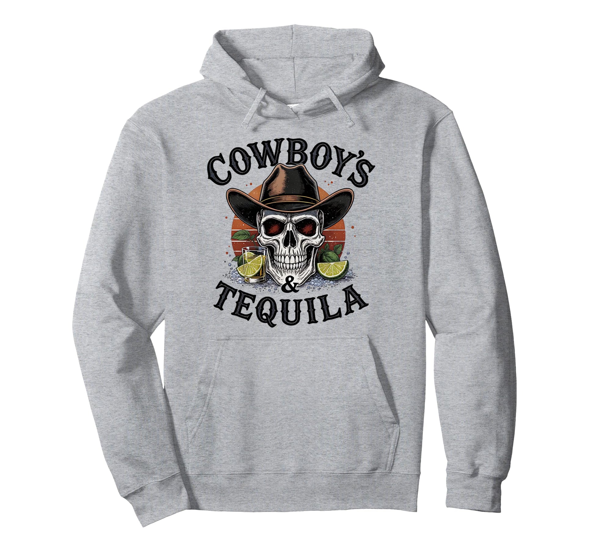 Cowboys And Tequila Southern Country Hoodie - Minimalist Print for Adults - T-Shirt, Sweatshirt, Hoodie