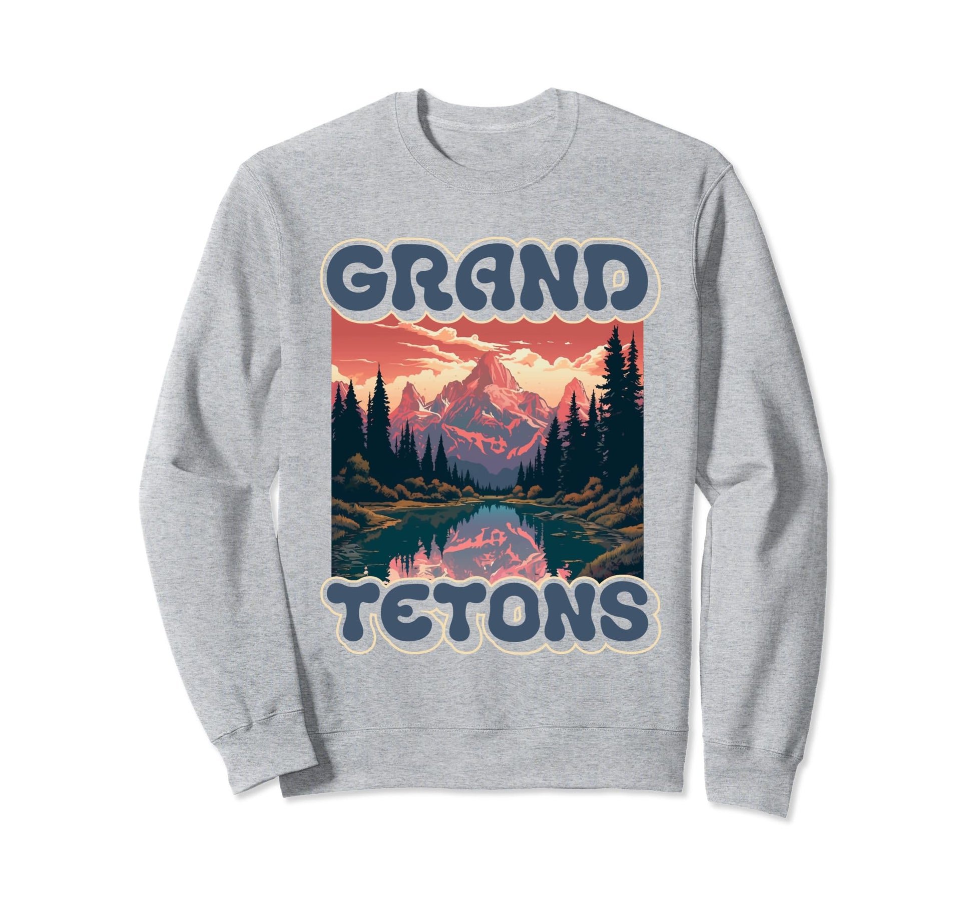 Grand Teton National Park Eighties Sweatshirt - Minimalist Print Men Women - T-Shirt, Sweatshirt, Hoodie