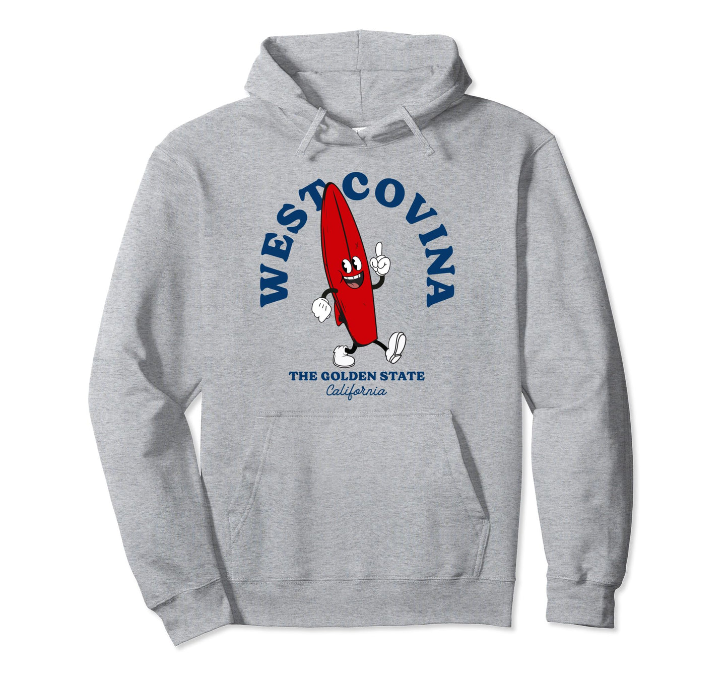 West Covina California Surfer Beach Hoodie - Graphic Print Unisex - T-Shirt, Sweatshirt, Hoodie