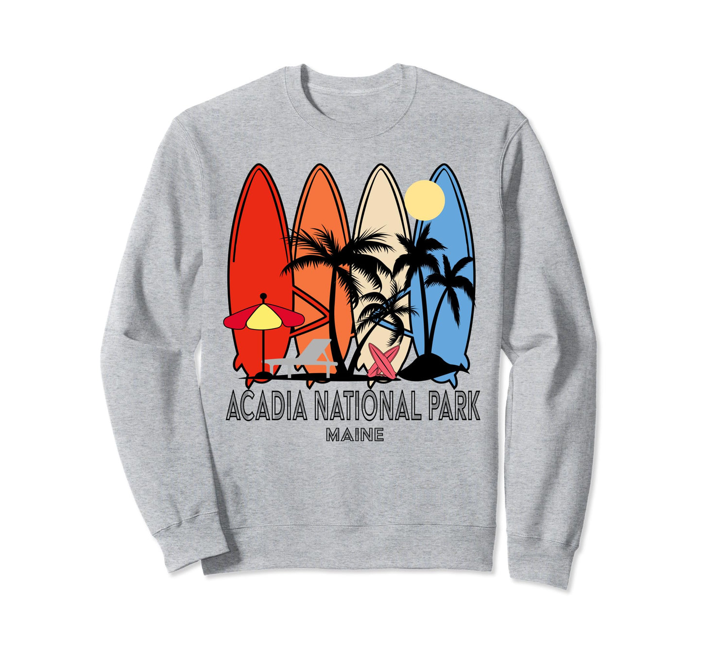 Acadia National Park Maine Surfer Sweatshirt - Minimalist Print Unisex - T-Shirt, Sweatshirt, Hoodie
