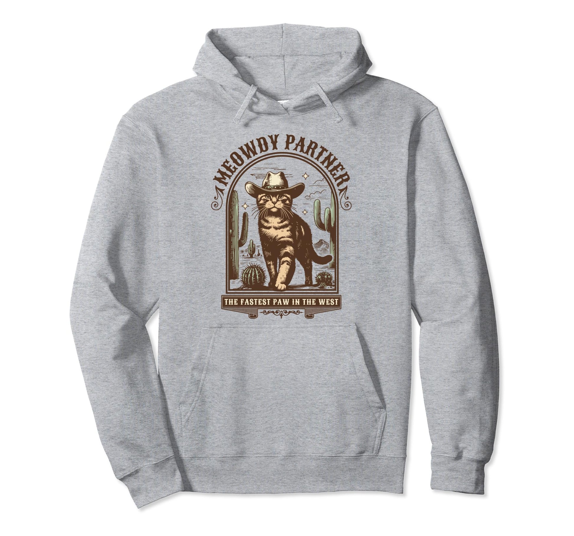 Meowdy Partner Cat Howdy Partner Hoodie - Casual Everyday Wear Men Women - T-Shirt, Sweatshirt, Hoodie