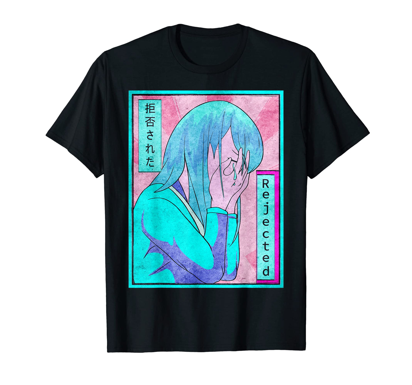Sad Anime Vaporwave Aesthetic T-Shirt - Streetwear Style for Adults - T-Shirt, Sweatshirt, Hoodie