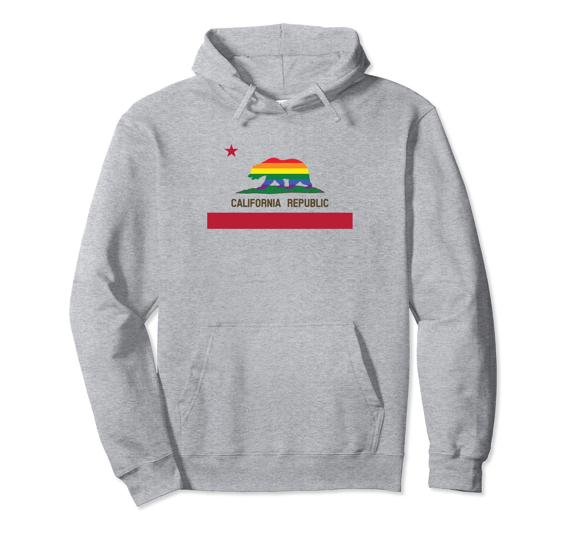 Lgbtq California Republic Rainbow Flag Hoodie - Custom Art Print Unisex - T-Shirt, Sweatshirt, Hoodie