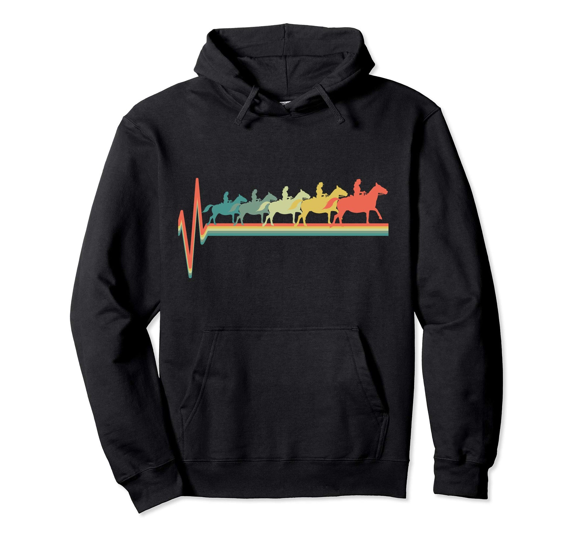 Western Riding Cowgirl Heartbeat Gift Hoodie - Aesthetic Graphic Unisex - T-Shirt, Sweatshirt, Hoodie