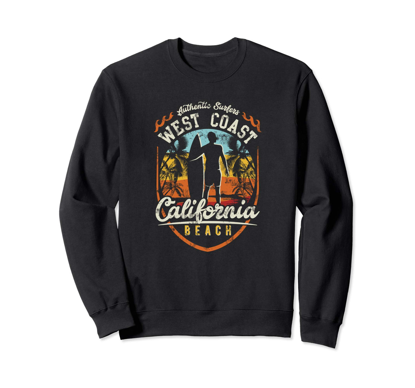 California Surfing West Coast Surf Sweatshirt - Minimalist Print for Adults - T-Shirt, Sweatshirt, Hoodie