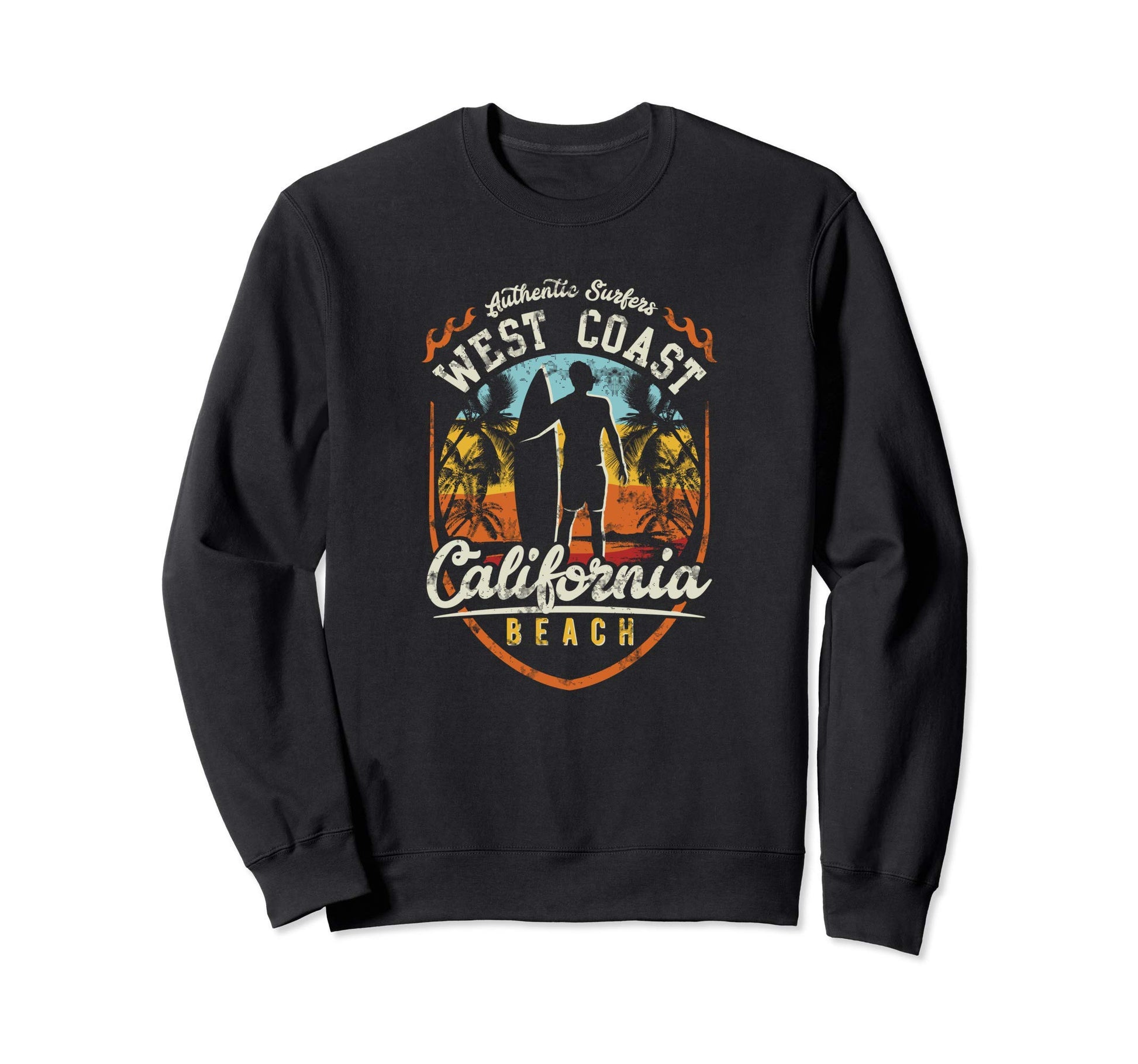 California Surfing West Coast Surf Sweatshirt - Minimalist Print for Adults - T-Shirt, Sweatshirt, Hoodie