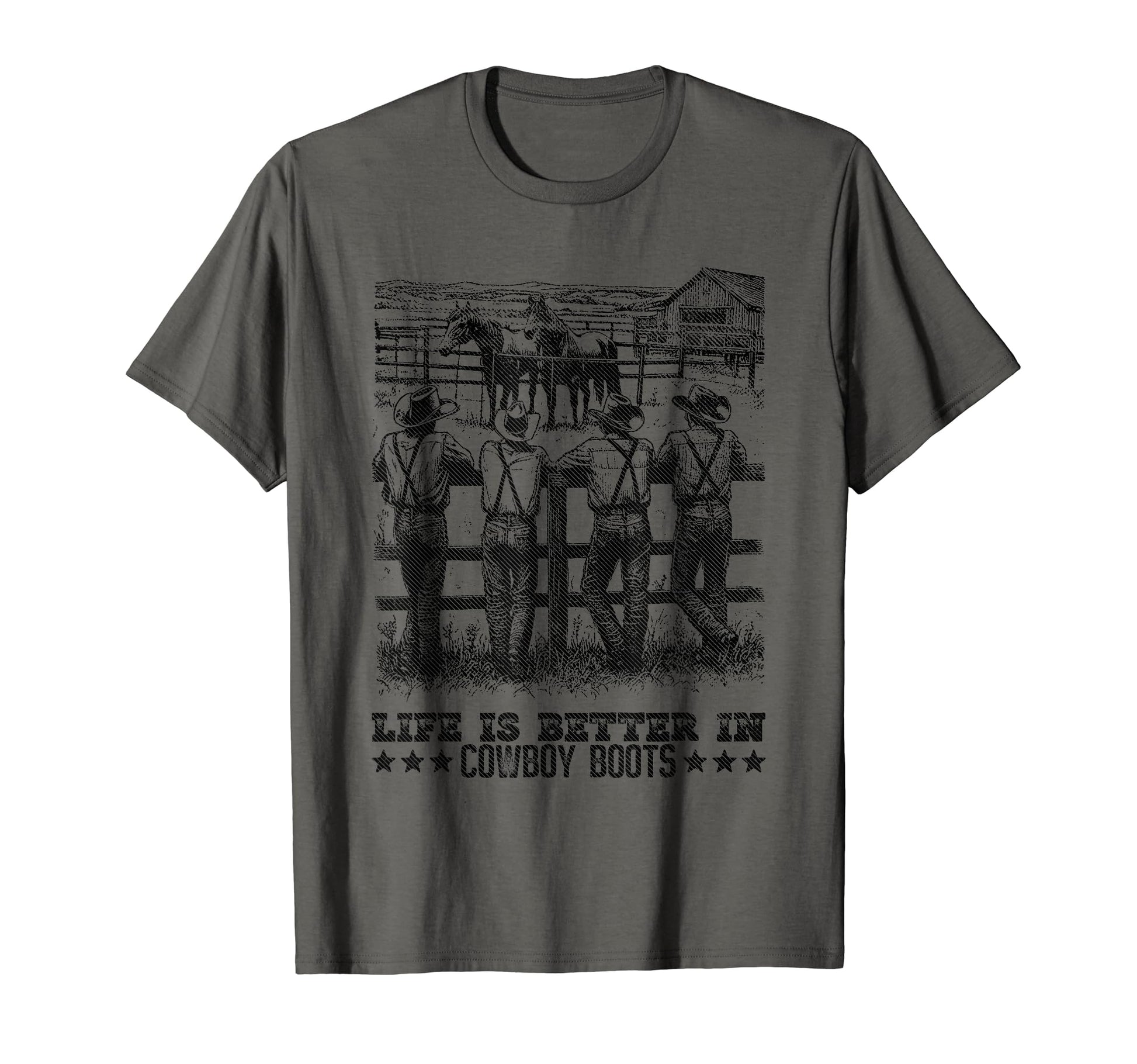 Life Is Better Cowboy Boots Western T-Shirt - Trendy Graphic Men Women - T-Shirt, Sweatshirt, Hoodie