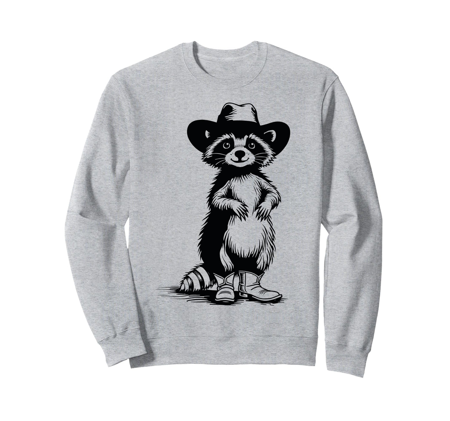 Raccoon Western Funny Cowboy Cowgirl Sweatshirt - Graphic Print for Adults - T-Shirt, Sweatshirt, Hoodie