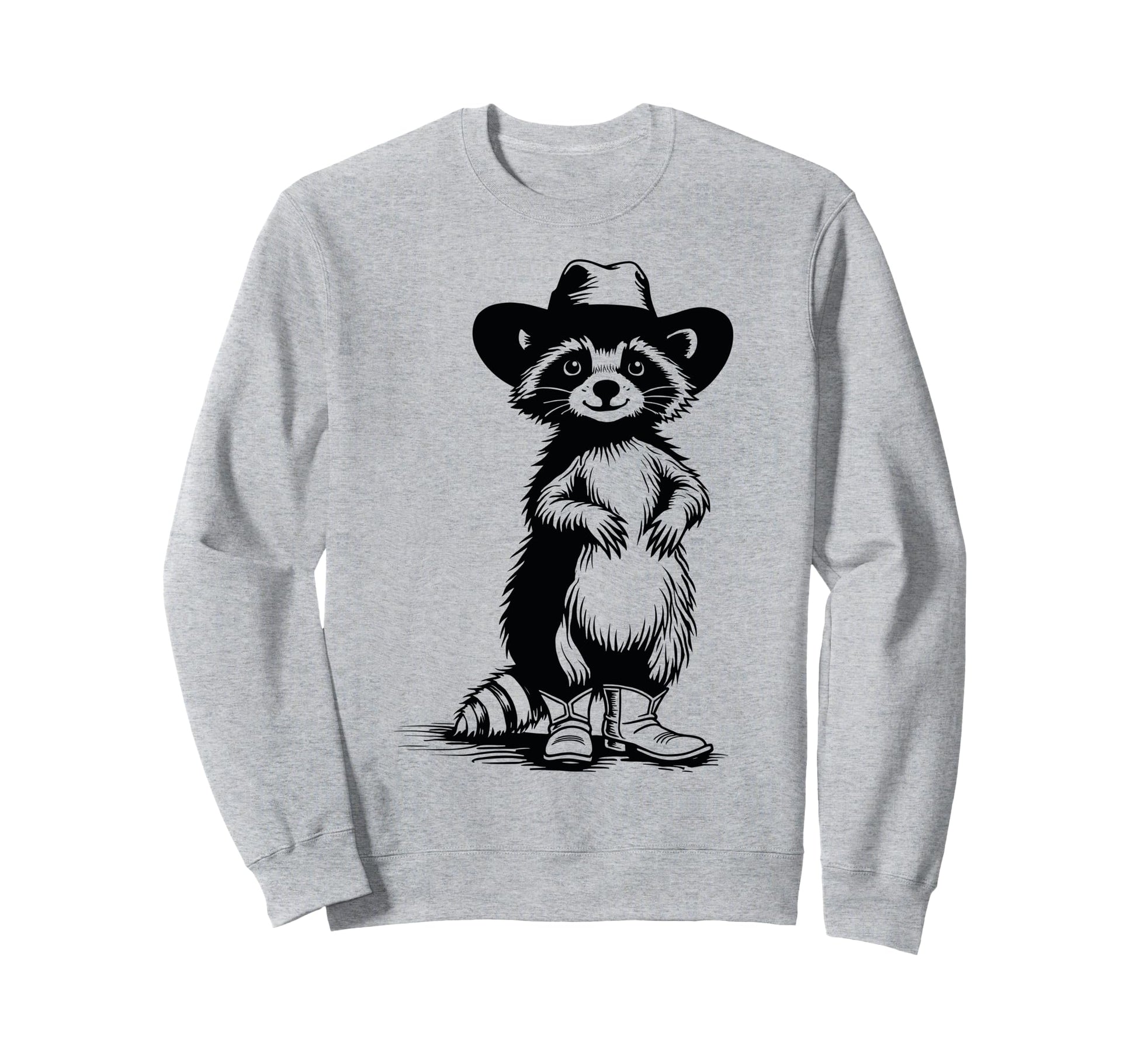 Raccoon Western Funny Cowboy Cowgirl Sweatshirt - Graphic Print for Adults - T-Shirt, Sweatshirt, Hoodie