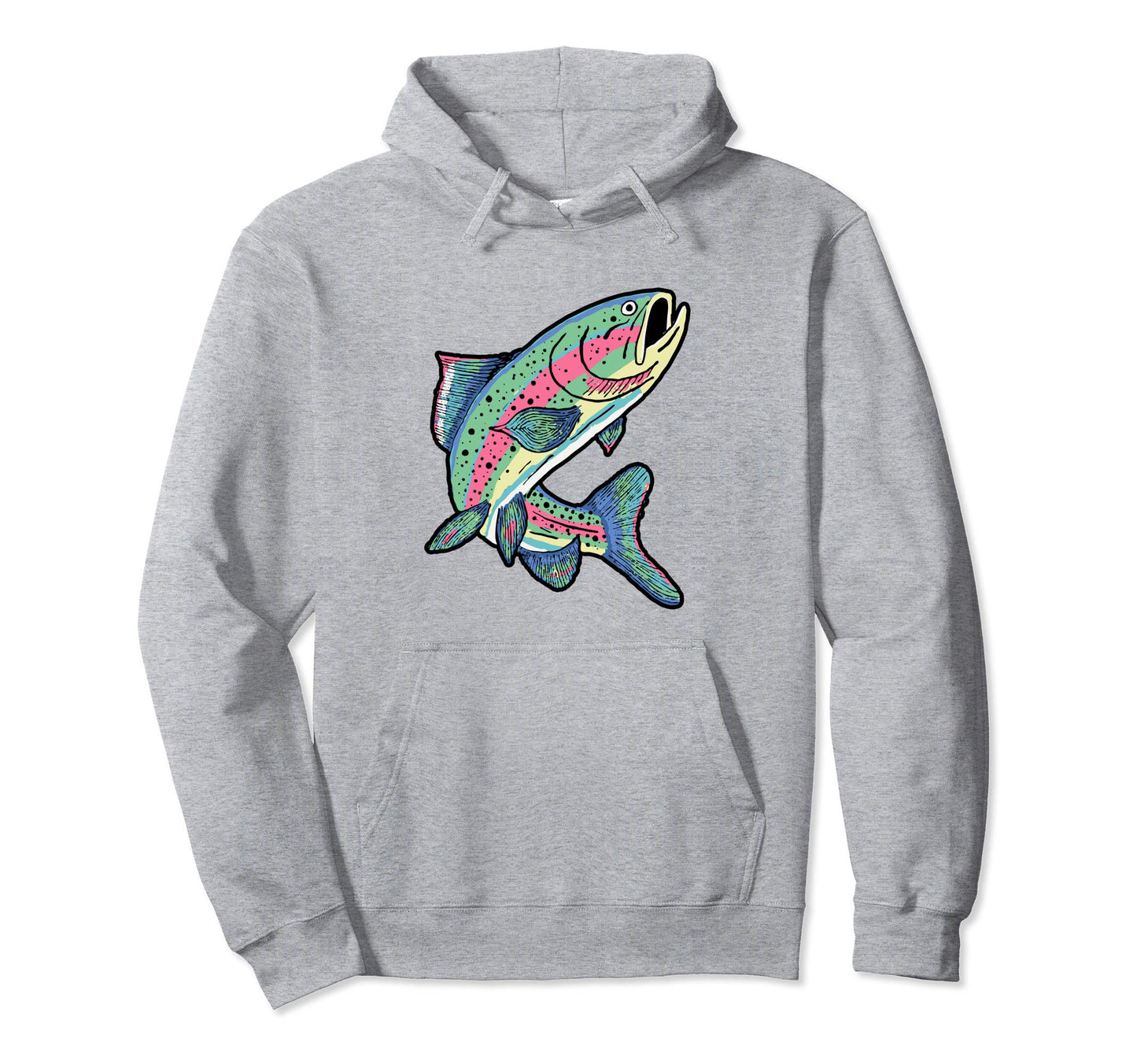 Rainbow Trout Illustrated Fly Fishing Hoodie - Custom Art Print Unisex - T-Shirt, Sweatshirt, Hoodie