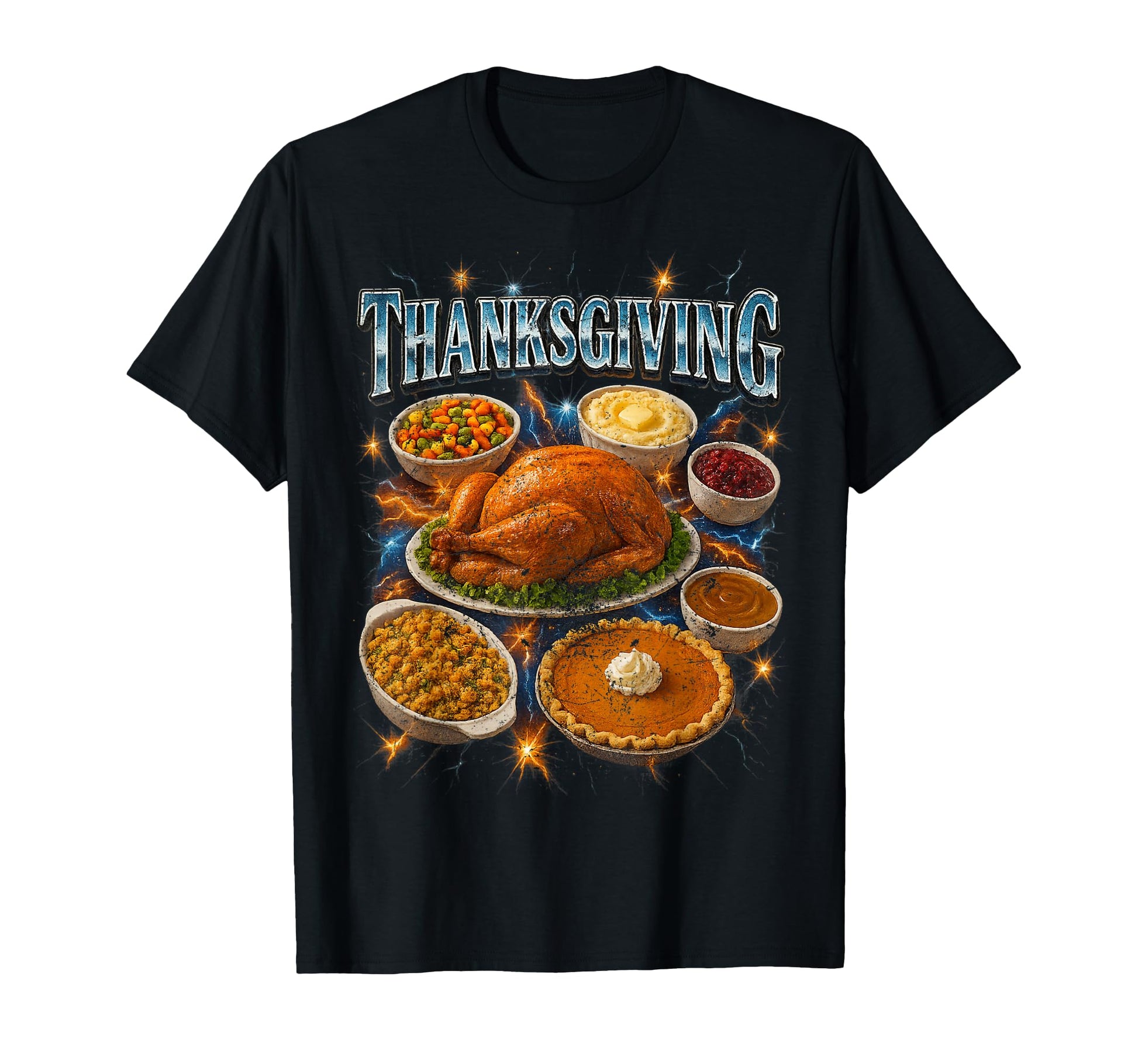 Thanksgiving 90S 2000S Hip Hop T-Shirt - Streetwear Style for Adults - T-Shirt, Sweatshirt, Hoodie