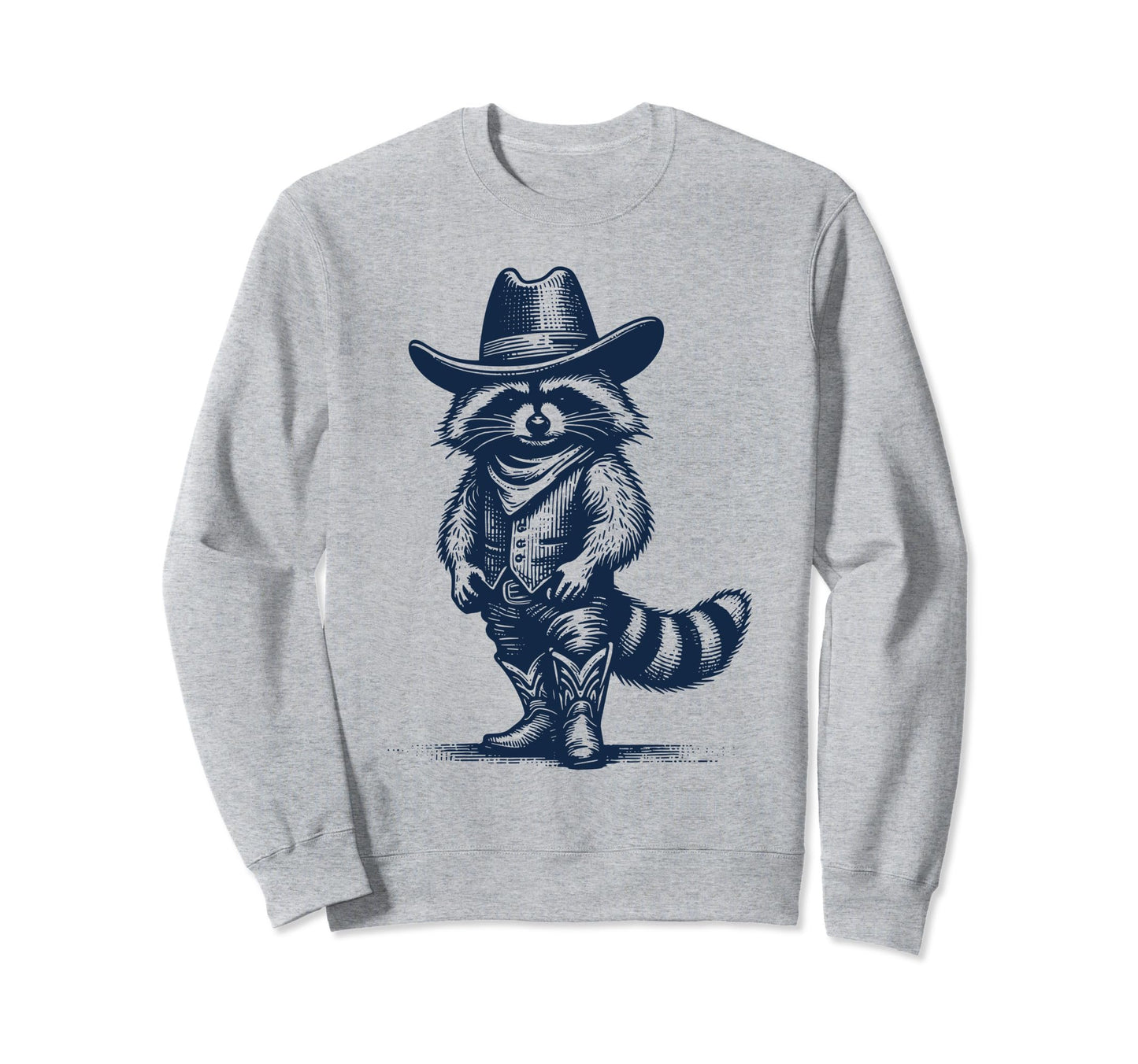 Raccoon Cowboy Cowgirl Trash Panda Sweatshirt - Graphic Print Men Women - T-Shirt, Sweatshirt, Hoodie