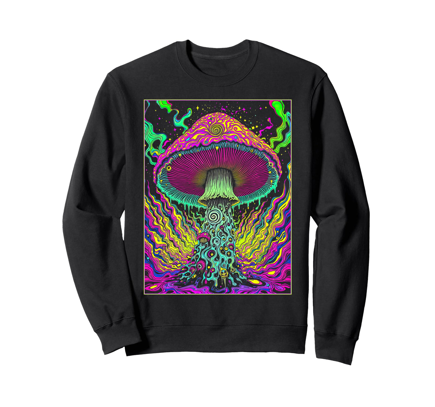 Psychedelic Mushroom Trippy Fungi Sweatshirt - Novelty Apparel for Adults - T-Shirt, Sweatshirt, Hoodie