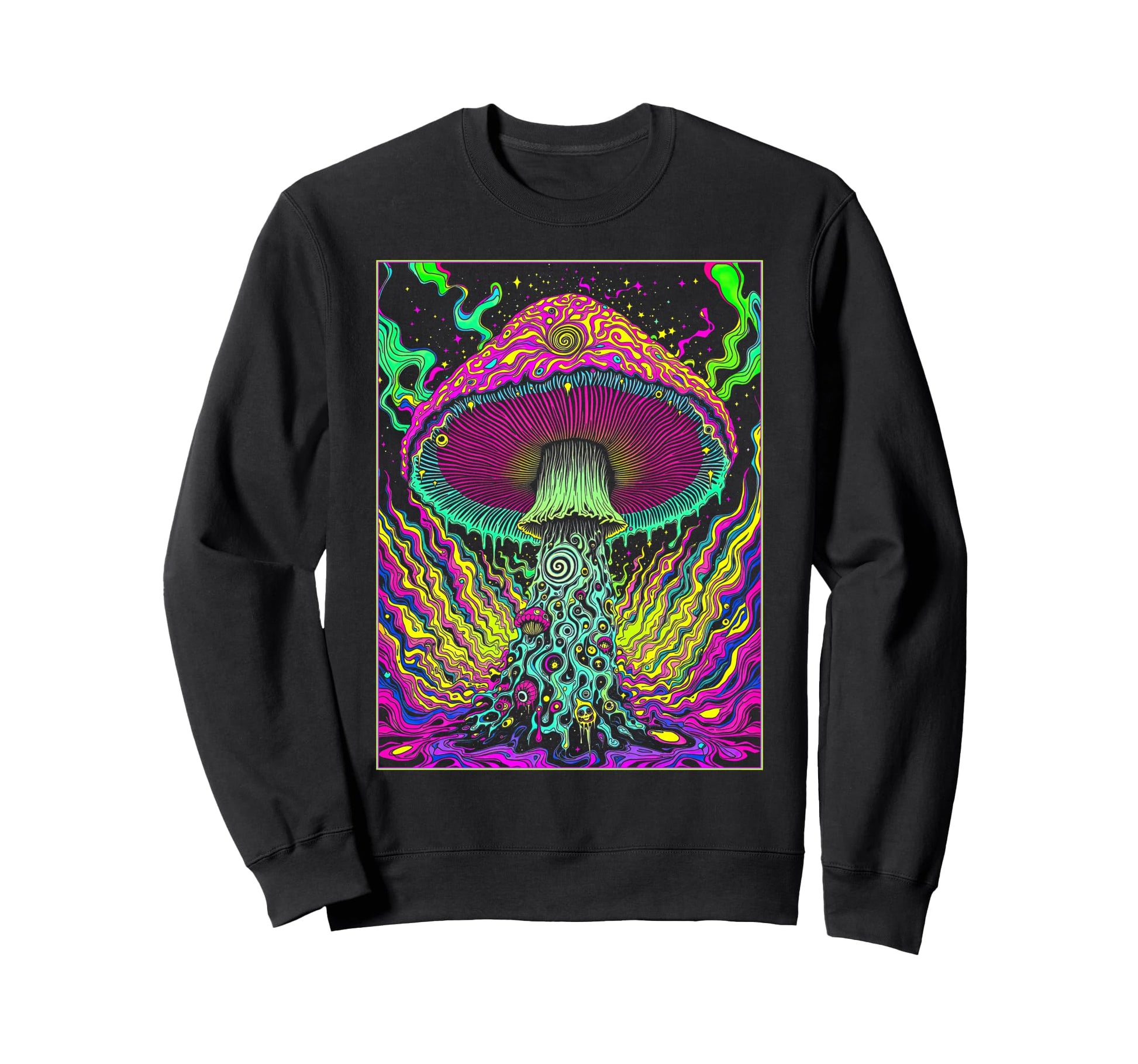 Psychedelic Mushroom Trippy Fungi Sweatshirt - Novelty Apparel for Adults - T-Shirt, Sweatshirt, Hoodie