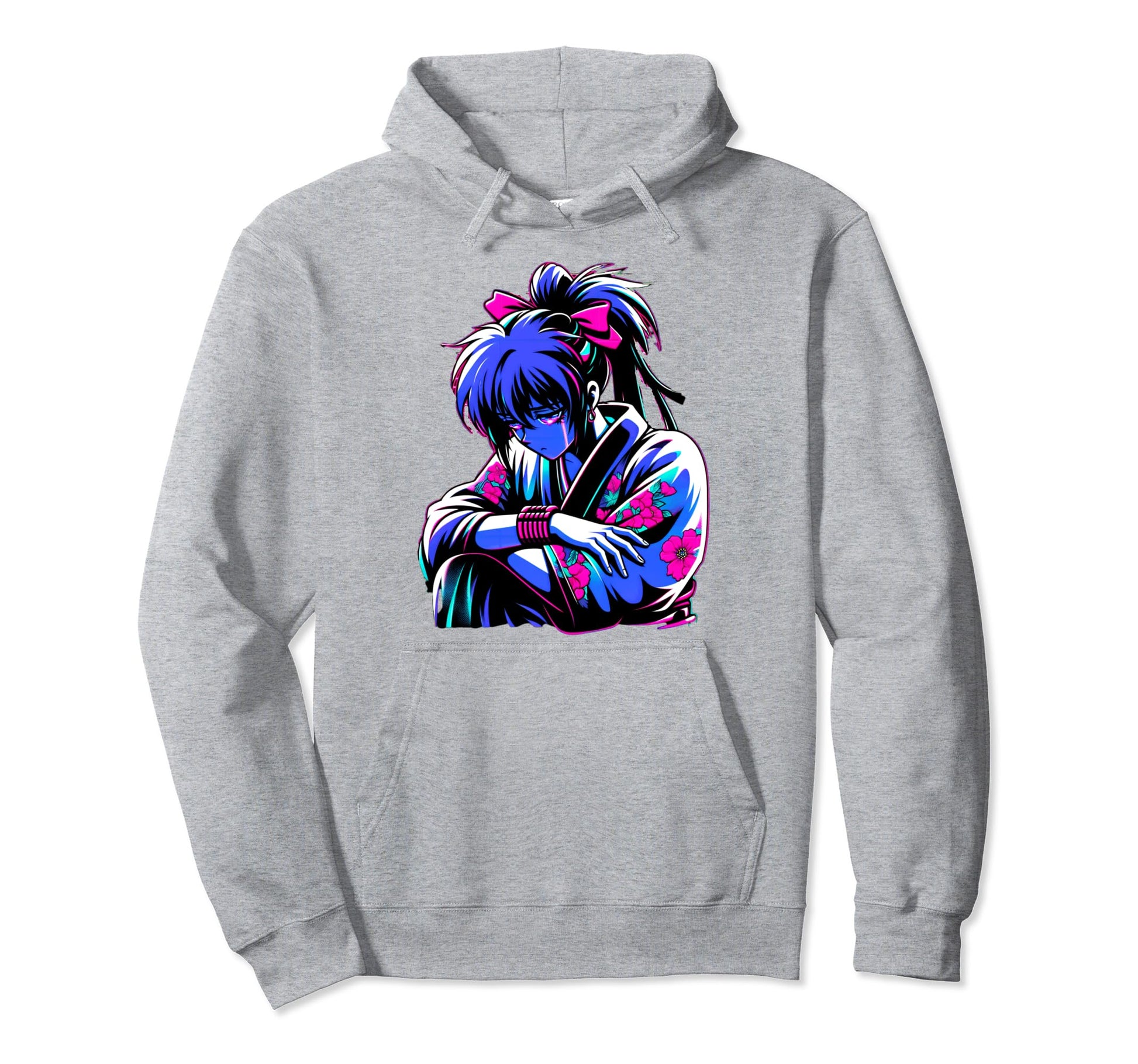 Sad Anime Japanese Vaporwave Hoodie - Fun Novelty Design Men Women - T-Shirt, Sweatshirt, Hoodie