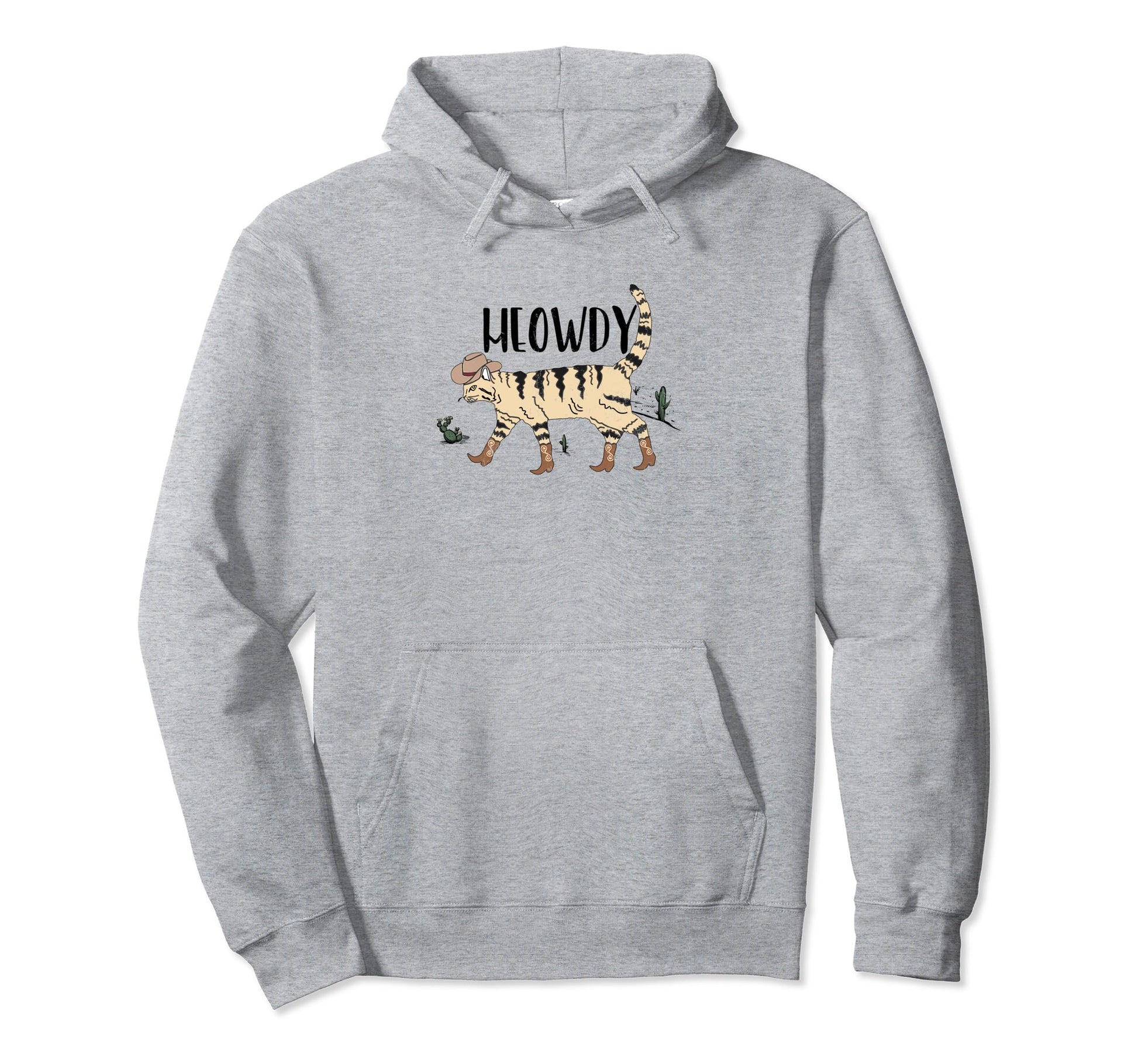 Meowdy Cat Cowboy Funny Country Hoodie - Casual Everyday Wear for Adults - T-Shirt, Sweatshirt, Hoodie