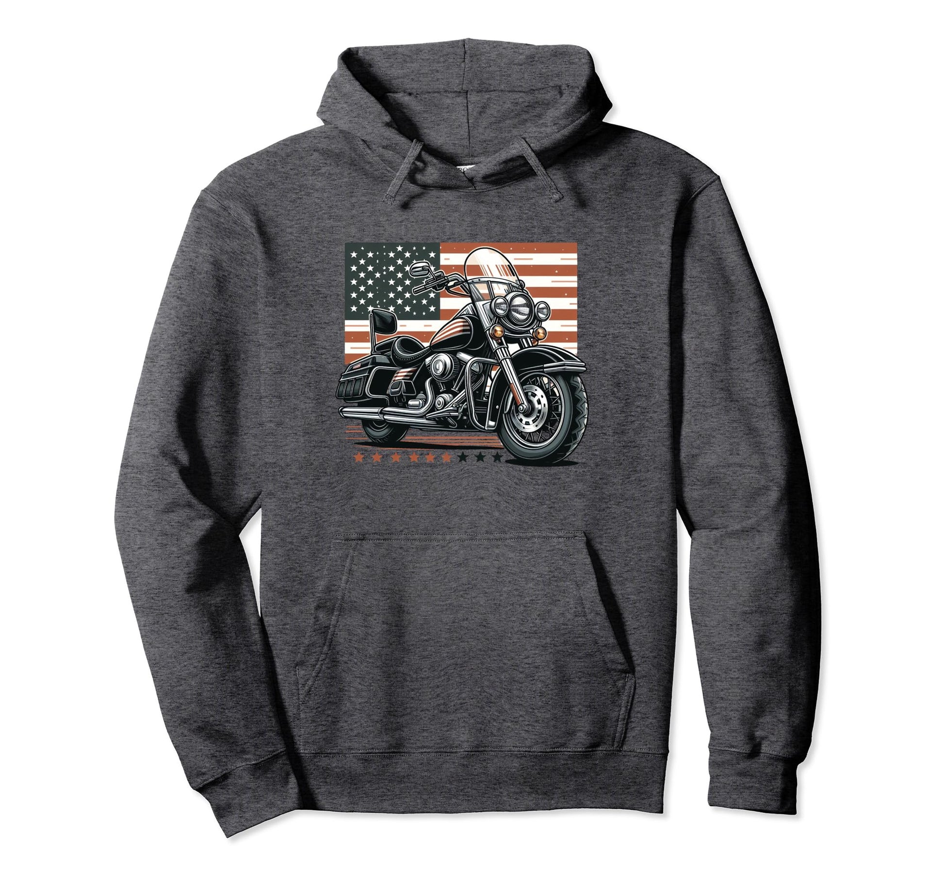 Motorcycle Lovers American Flag Hoodie - Minimalist Print Men Women - T-Shirt, Sweatshirt, Hoodie