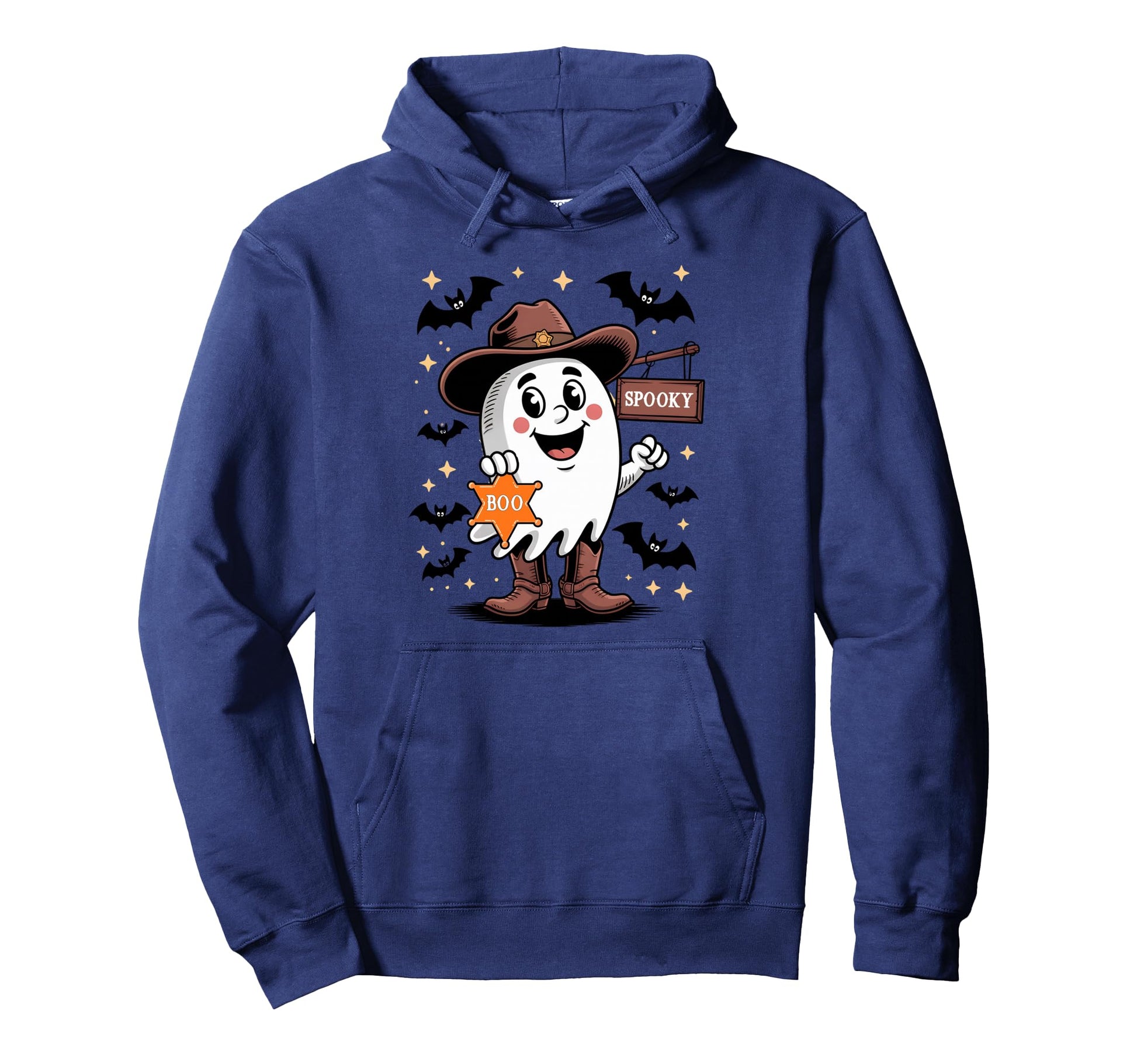 Ghost Sheriff Cowboy Spooky Boo Western Hoodie - Fun Novelty Design Unisex - T-Shirt, Sweatshirt, Hoodie