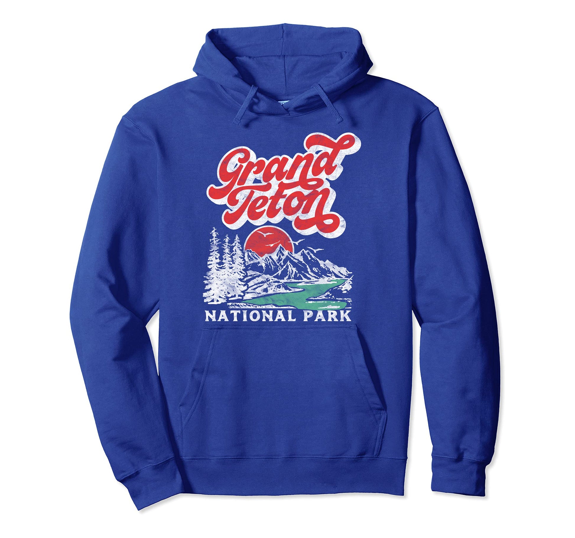 Grand Teton National Park 80S Mountains Hoodie - Custom Art Print Unisex - T-Shirt, Sweatshirt, Hoodie
