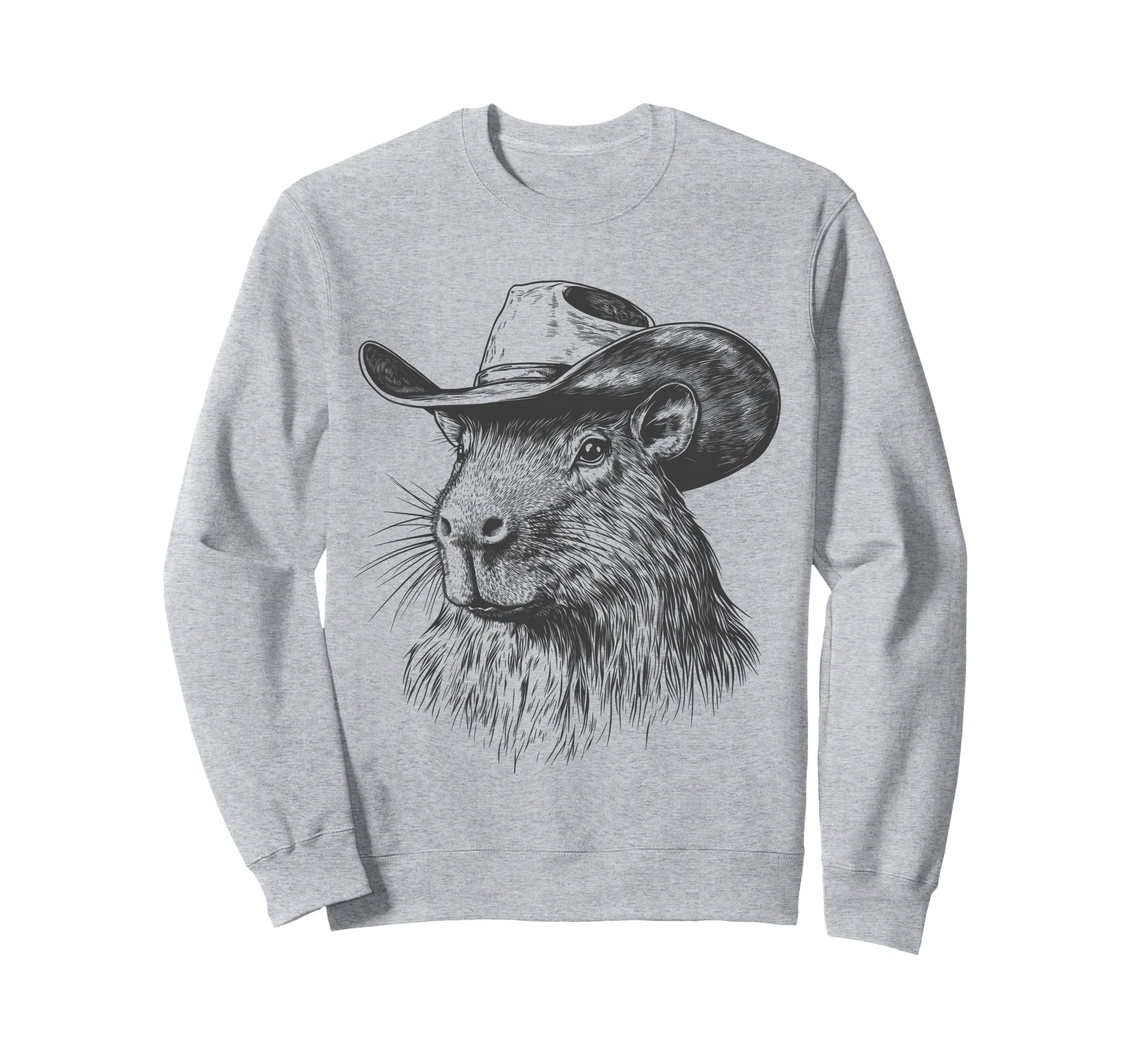 Capybara Cowboy Hat Funny Western Sweatshirt - Custom Art Print Unisex - T-Shirt, Sweatshirt, Hoodie