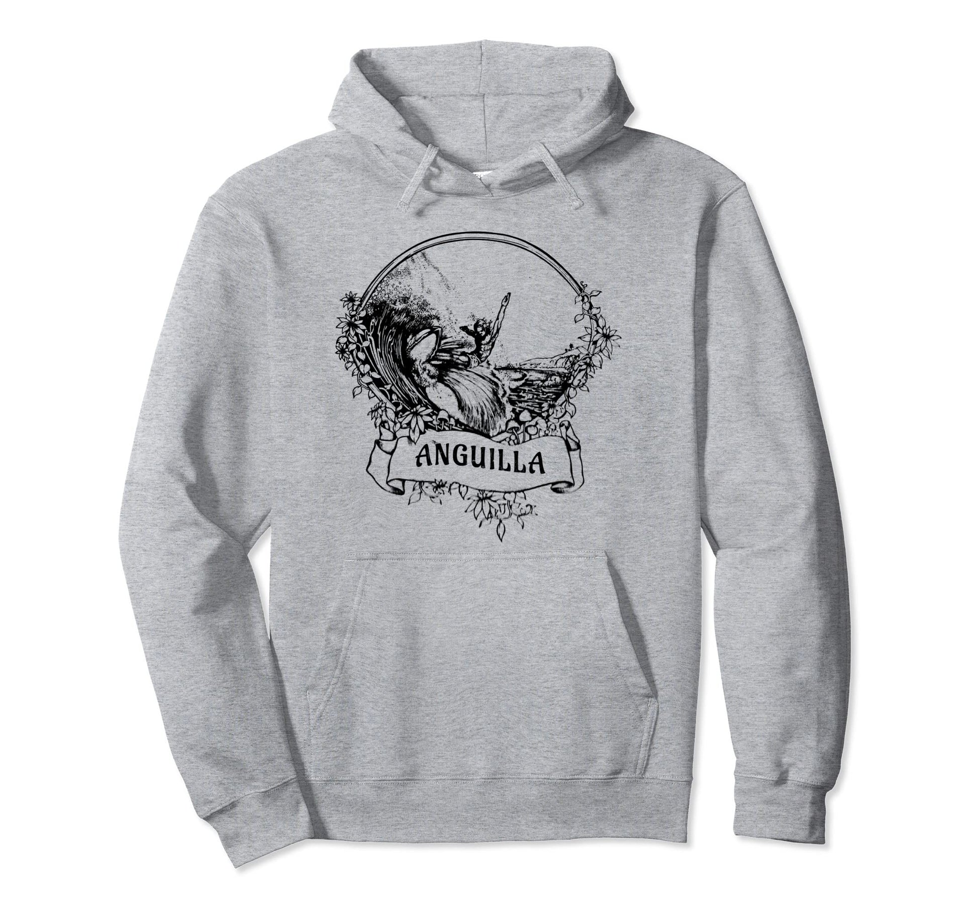 Anguilla West Indies Surfing Surfer Hoodie - Minimalist Print Men Women - T-Shirt, Sweatshirt, Hoodie