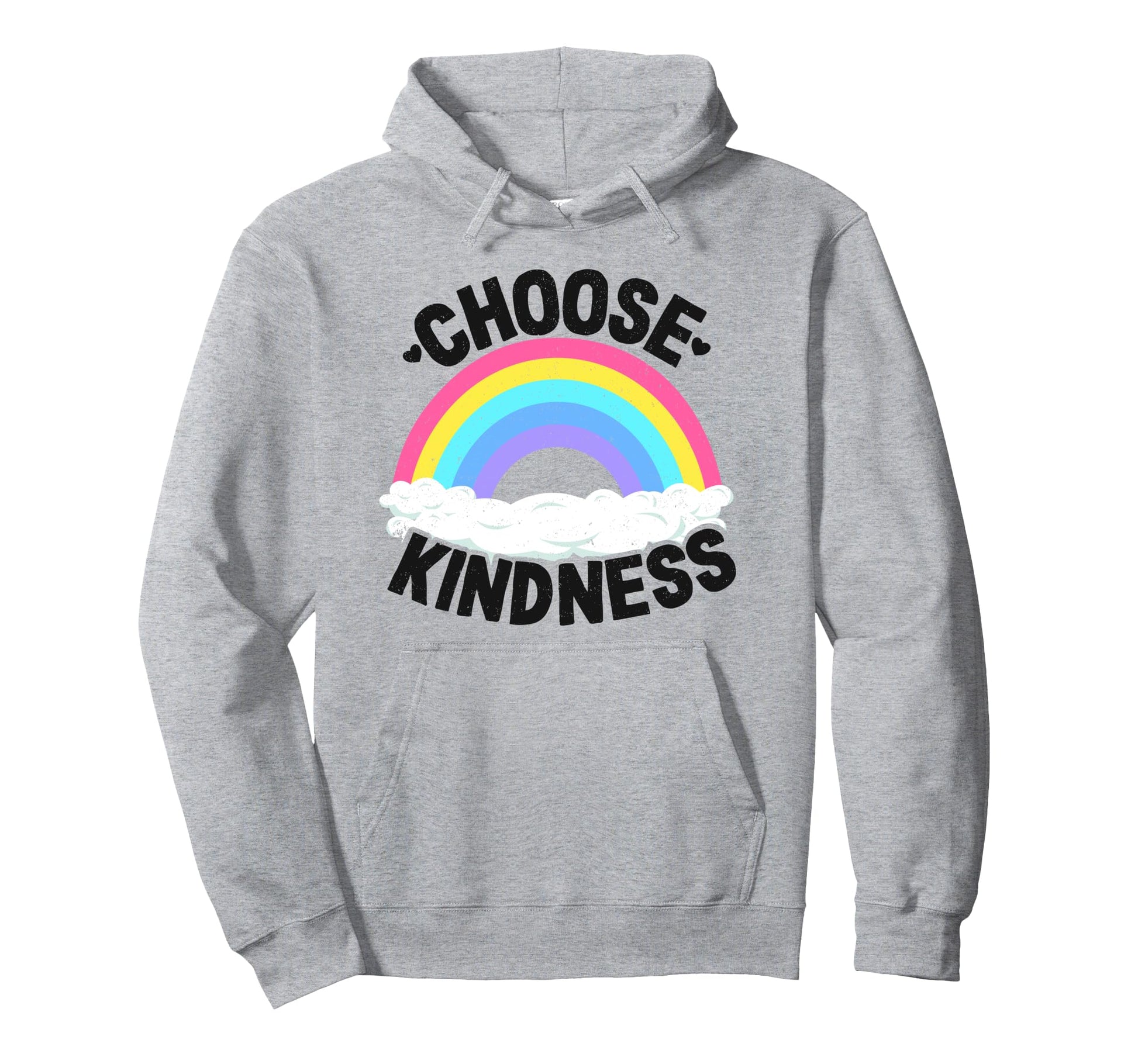 Positive Anti Bullying Rainbow Peace Hoodie - Minimalist Print for Adults - T-Shirt, Sweatshirt, Hoodie
