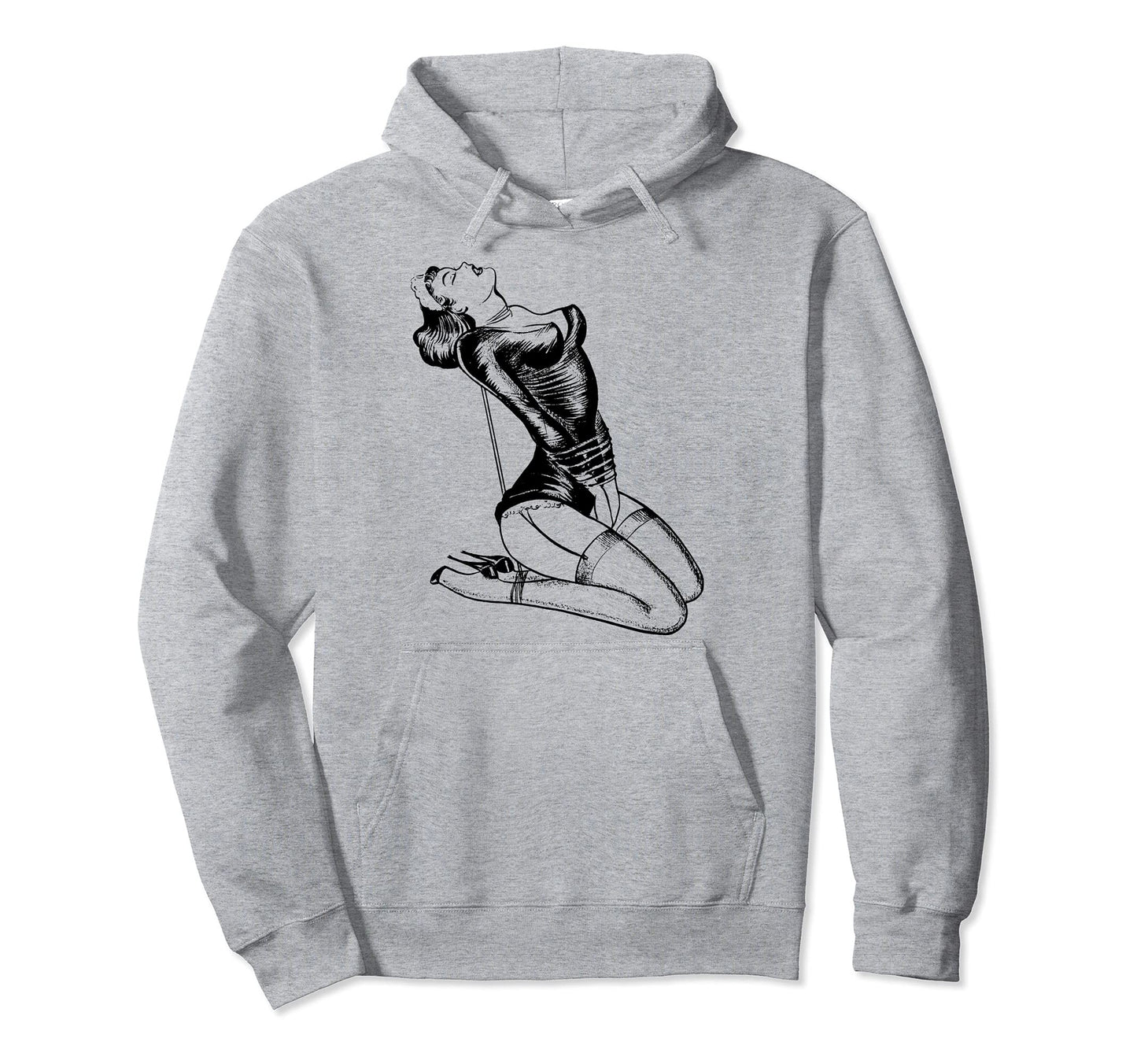 Sexy French Maid Lingerie Rope Bondage Hoodie - Novelty Apparel for Adults - T-Shirt, Sweatshirt, Hoodie