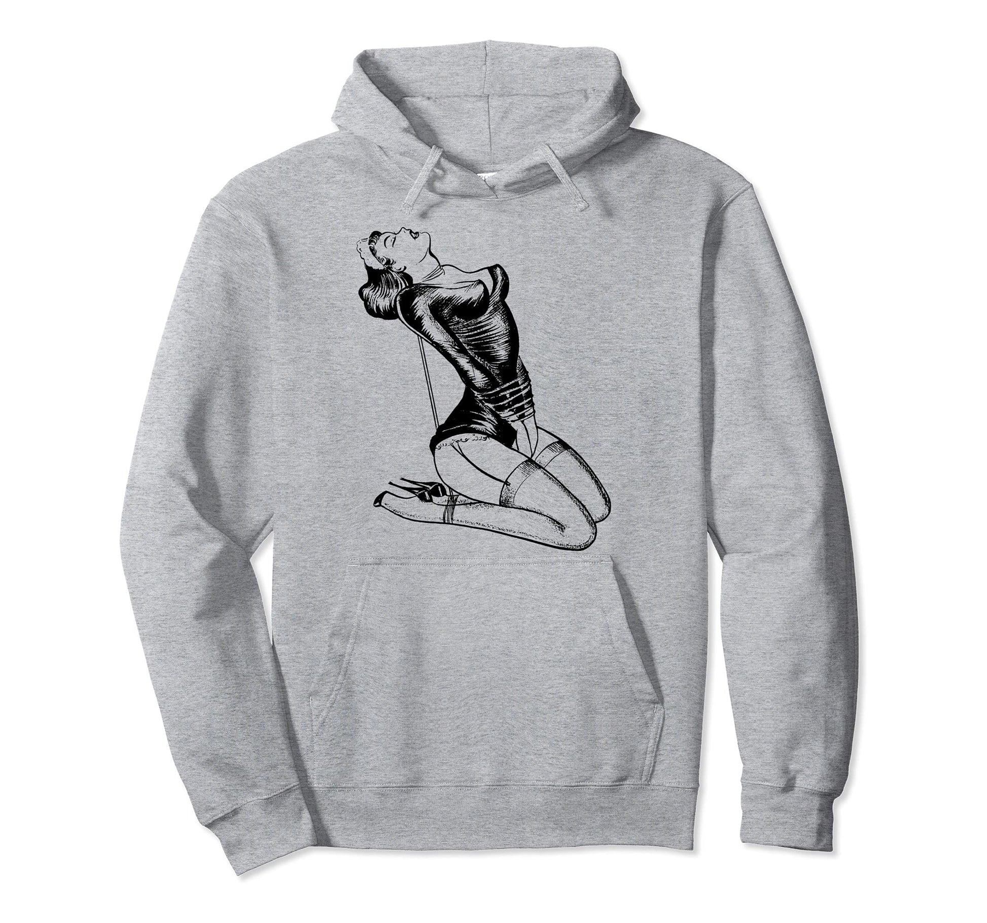 Sexy French Maid Lingerie Rope Bondage Hoodie - Novelty Apparel for Adults - T-Shirt, Sweatshirt, Hoodie