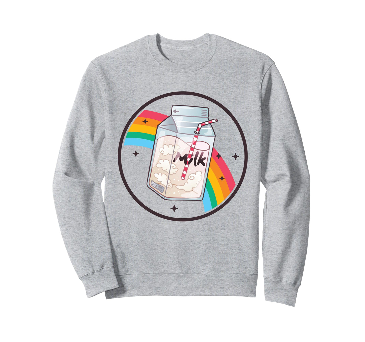 Milk Carton Rainbow Japan Otaku Sweatshirt - Custom Art Print for Adults - T-Shirt, Sweatshirt, Hoodie