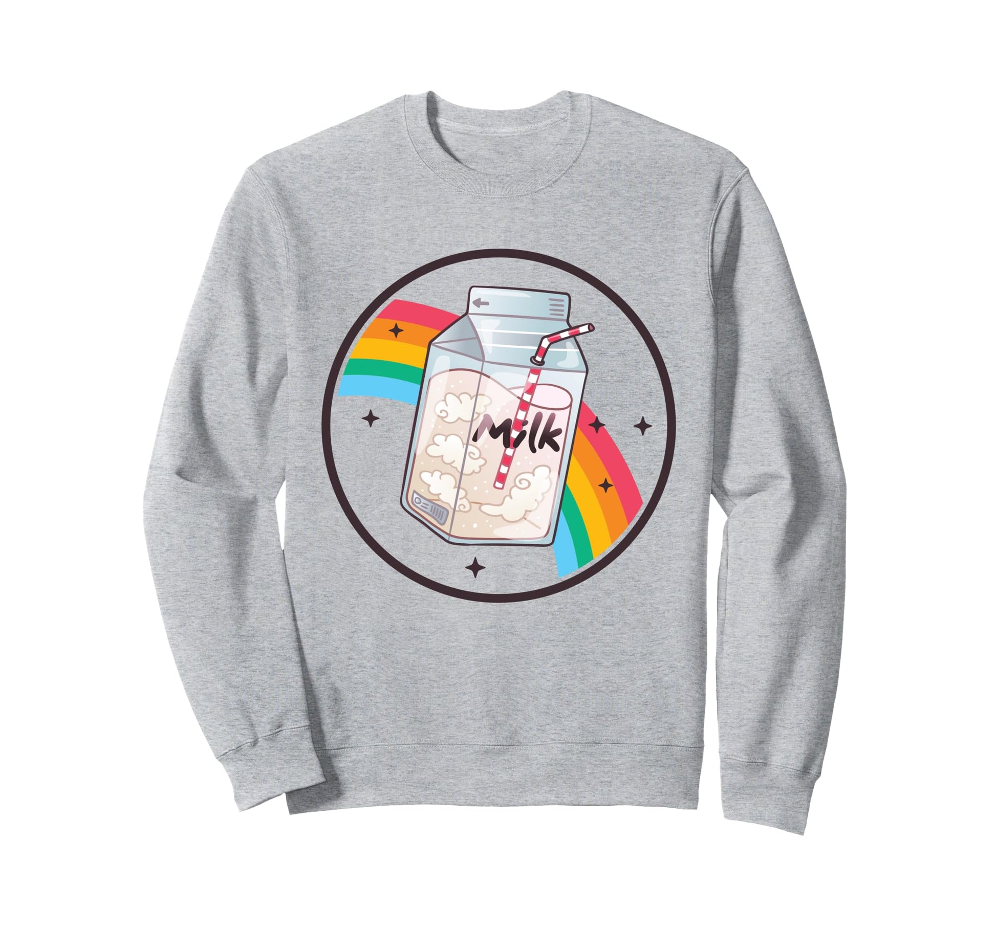 Milk Carton Rainbow Japan Otaku Sweatshirt - Custom Art Print for Adults - T-Shirt, Sweatshirt, Hoodie