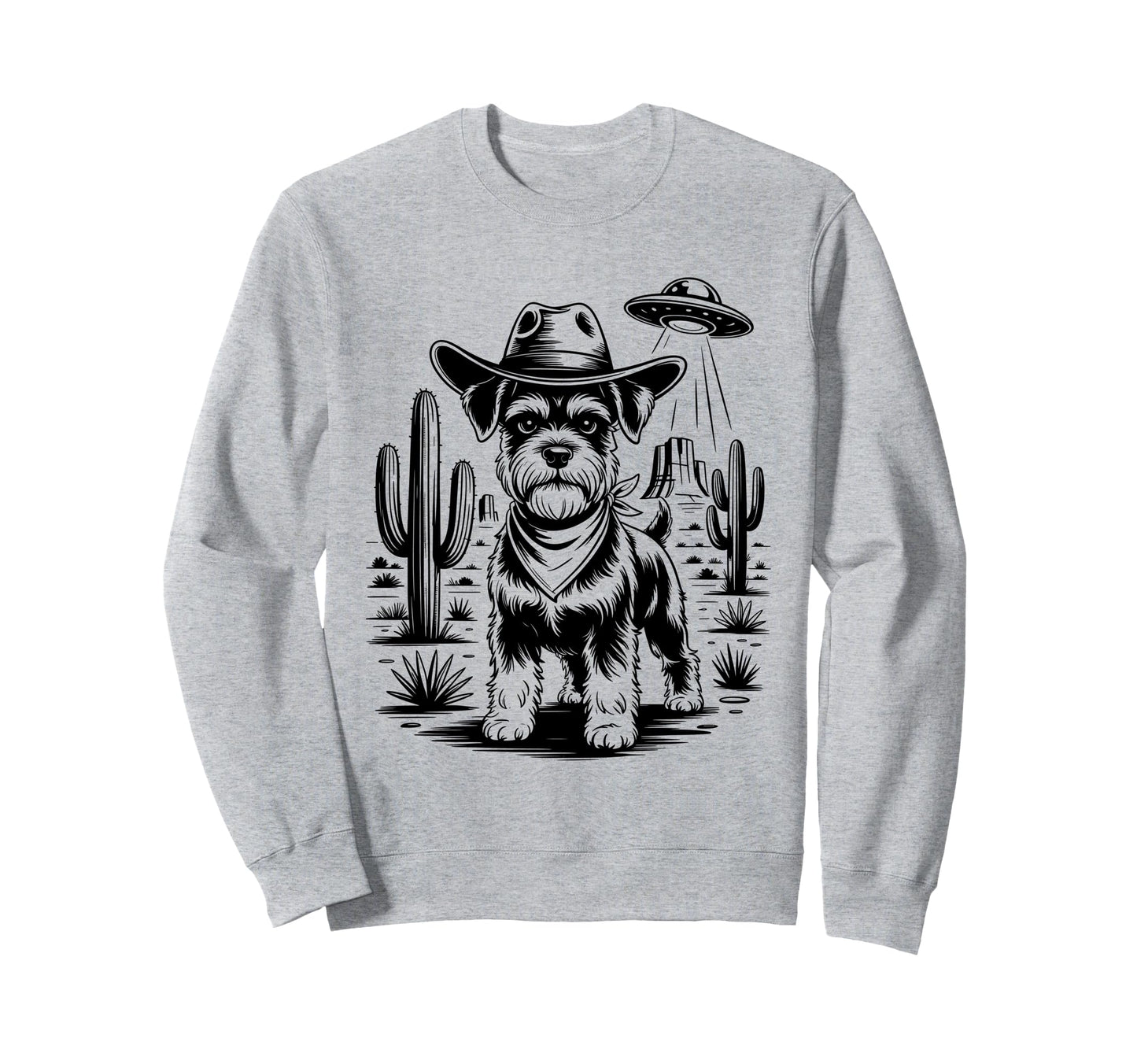 Cowboy Miniature Schnauzer Dog Sweatshirt - Fun Novelty Design Men Women - T-Shirt, Sweatshirt, Hoodie