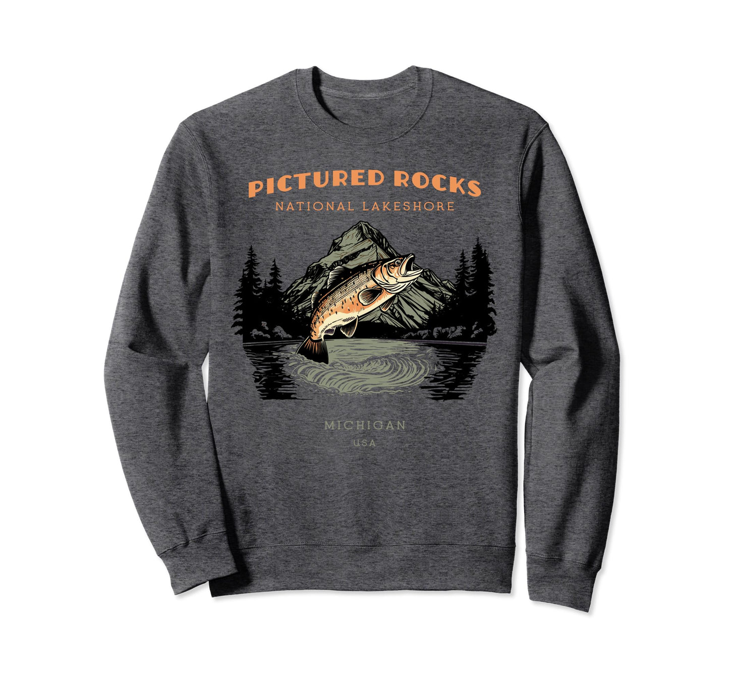Pictured Rocks National Lakeshore Sweatshirt - Custom Art Print for Adults - T-Shirt, Sweatshirt, Hoodie