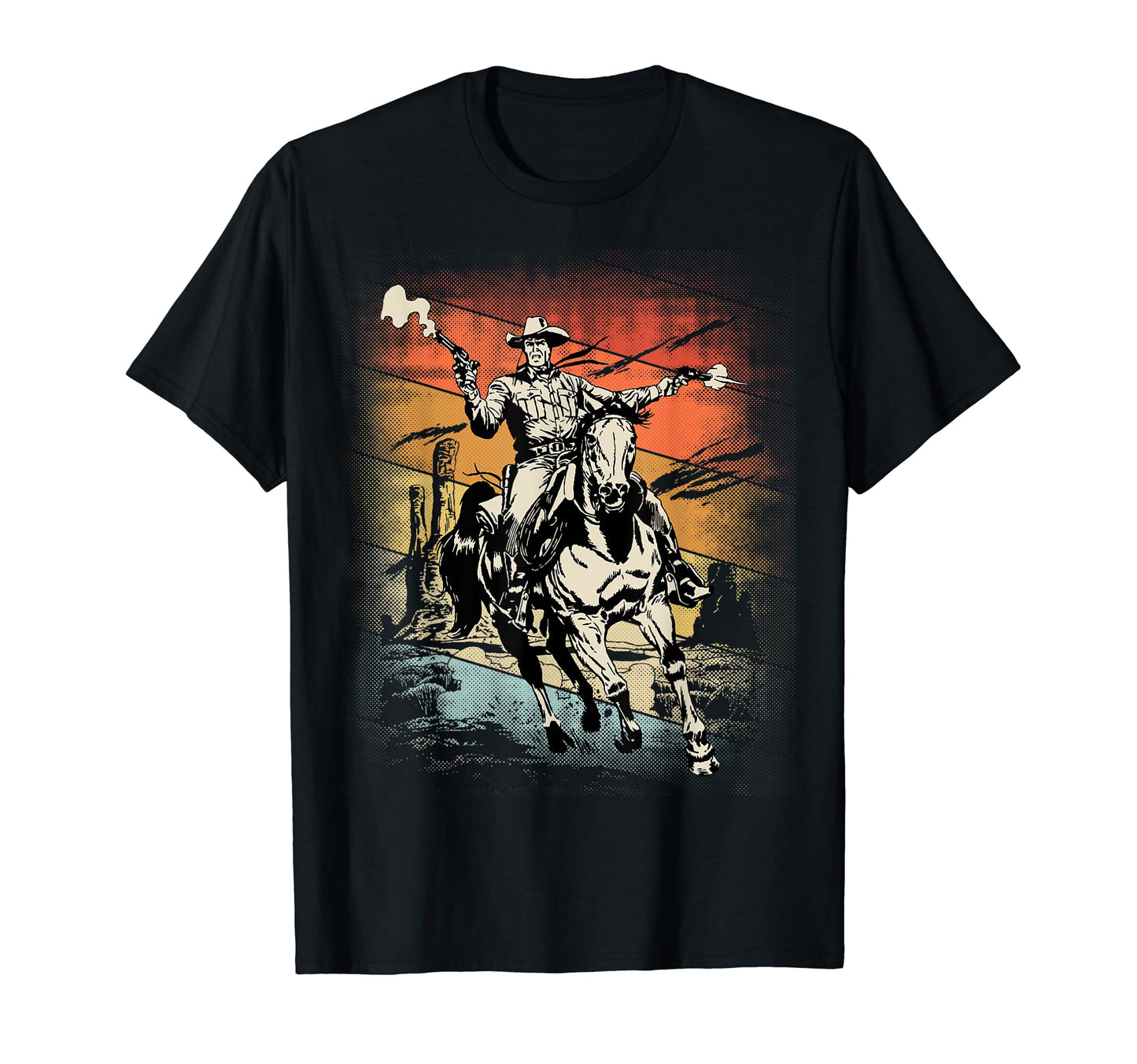 Cowboy Riding Horse Western Country T-Shirt - Aesthetic Graphic Unisex - T-Shirt, Sweatshirt, Hoodie