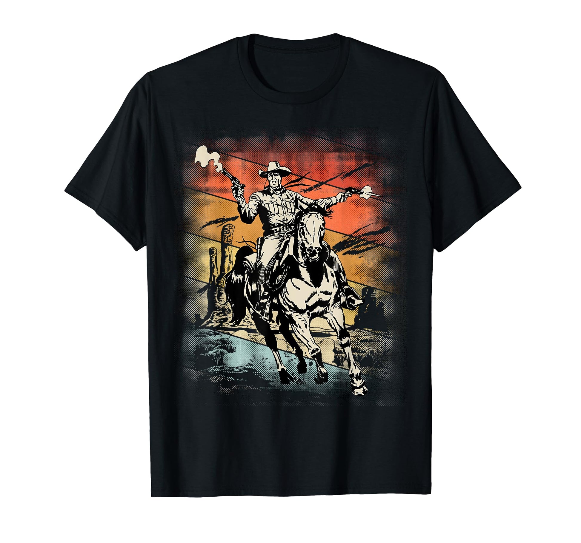 Cowboy Riding Horse Western Country T-Shirt - Aesthetic Graphic Unisex - T-Shirt, Sweatshirt, Hoodie