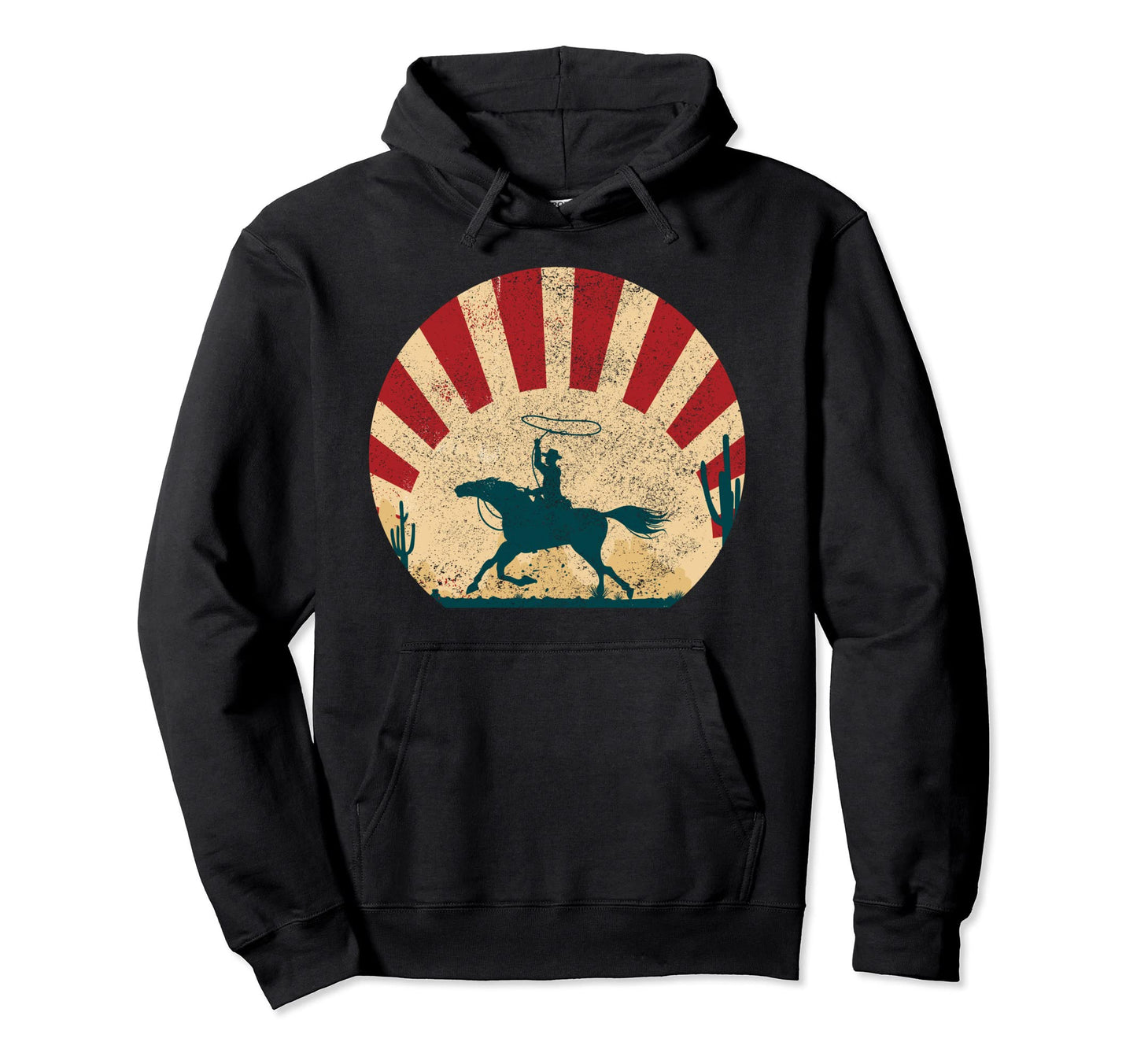 Sunset Cowboy Desert Horse Rider Hoodie - Streetwear Style for Adults - T-Shirt, Sweatshirt, Hoodie
