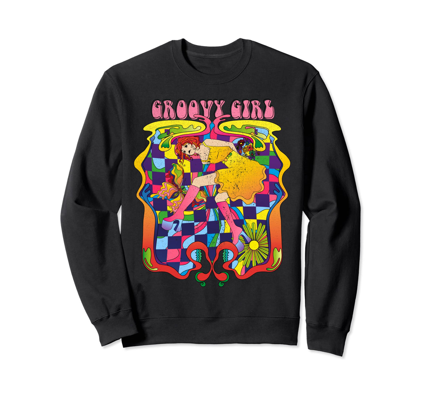 Groovy Rainbow Peace Sign Hippie Sweatshirt - Graphic Print Men Women - T-Shirt, Sweatshirt, Hoodie