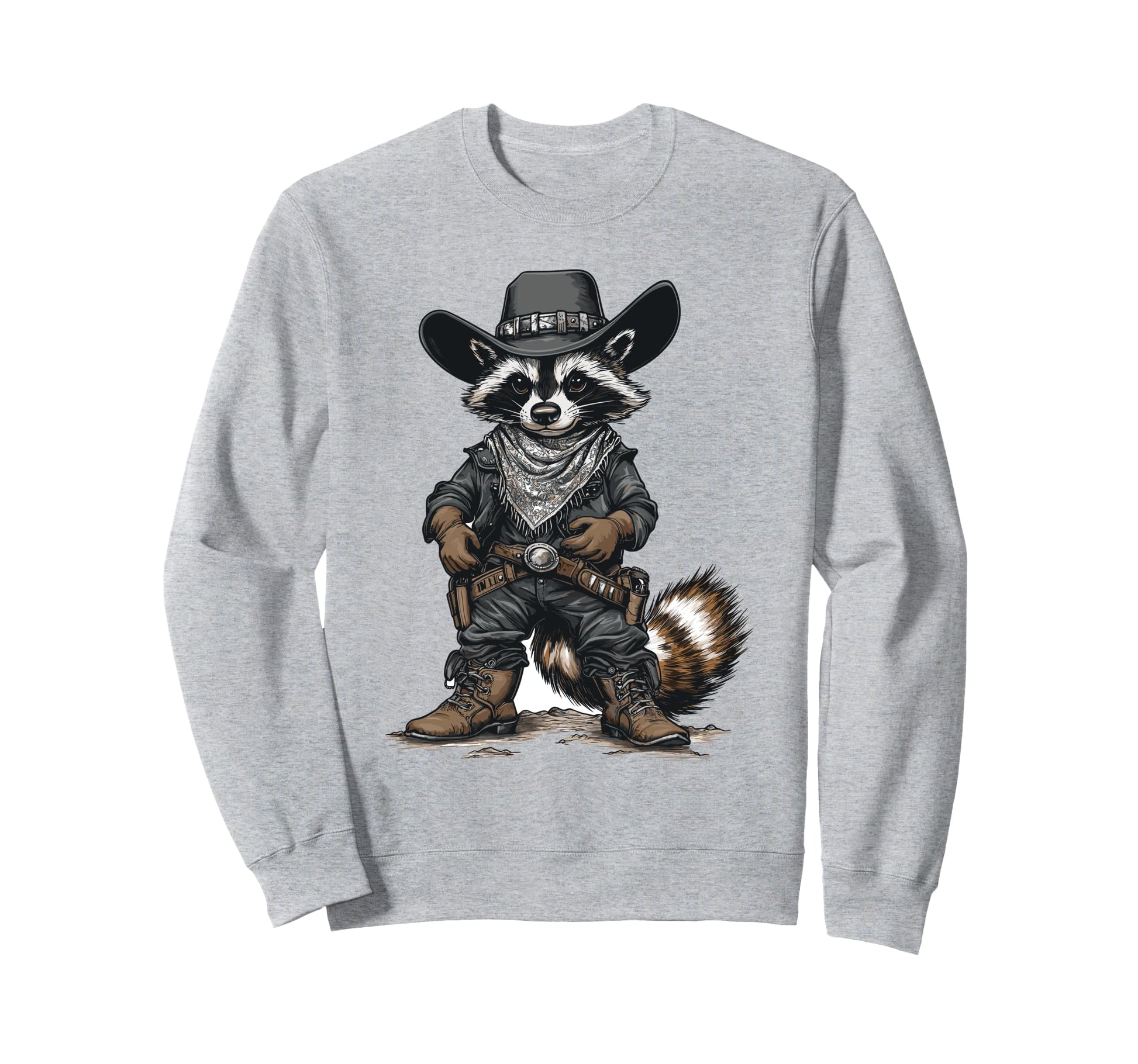 Rootin Tootin Raccoon Cowboy Cowgirl Sweatshirt - Unique Graphic Unisex - T-Shirt, Sweatshirt, Hoodie