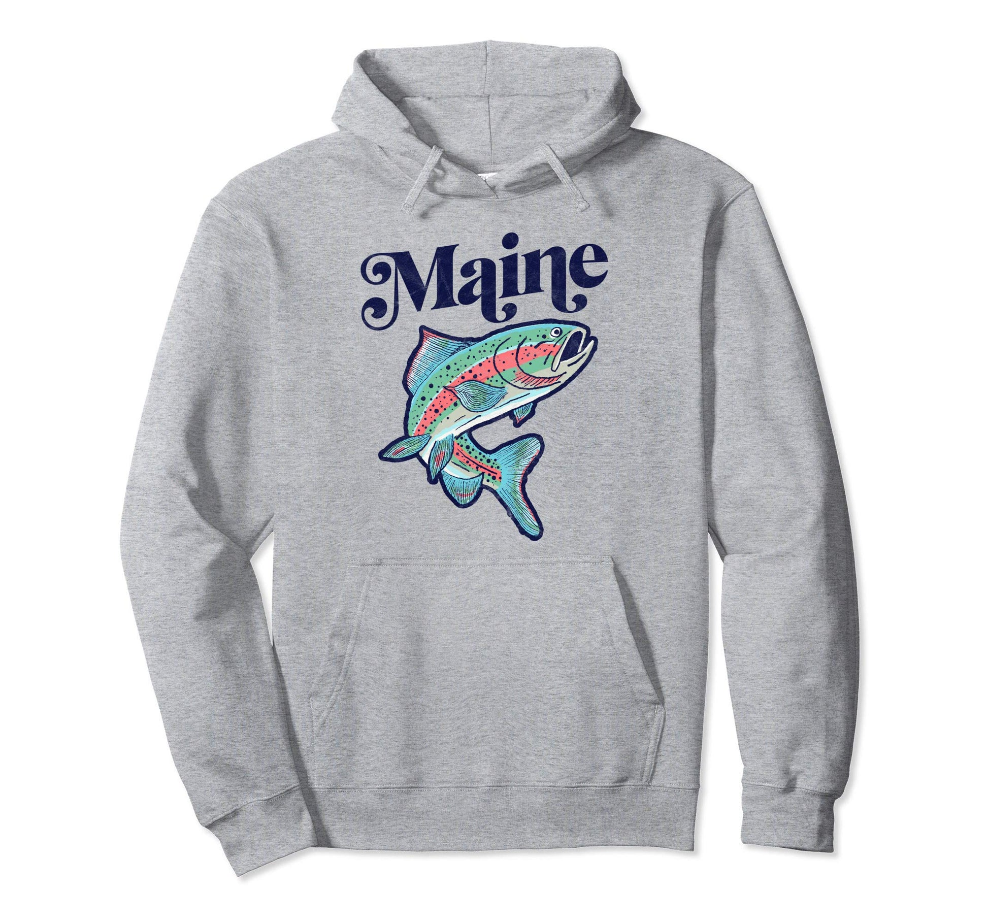 Maine Rainbow Trout Fishing Hoodie - Aesthetic Graphic Unisex - T-Shirt, Sweatshirt, Hoodie