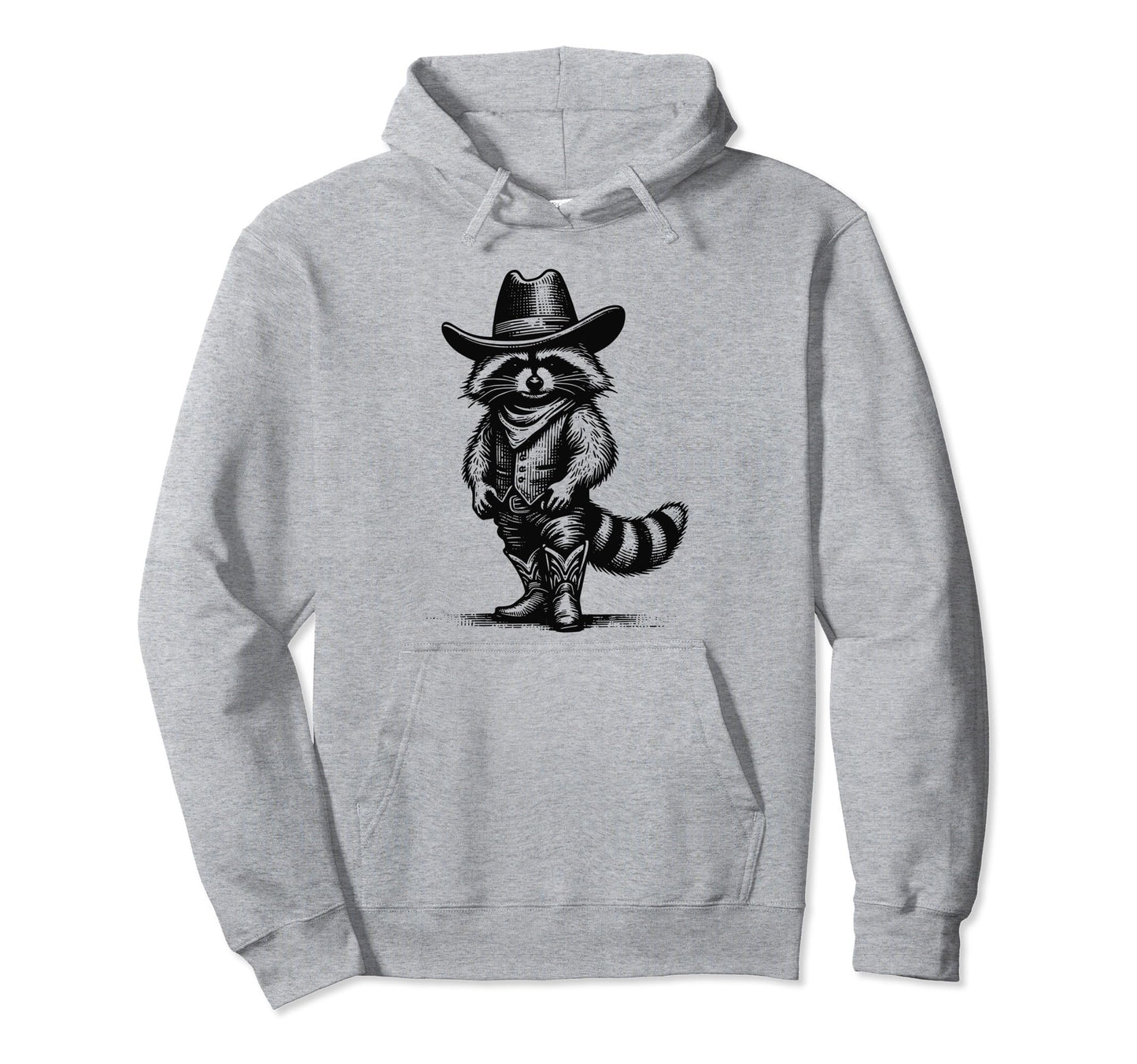 Raccoon Cowboy Cowgirl Trash Hoodie - Casual Everyday Wear for Adults - T-Shirt, Sweatshirt, Hoodie