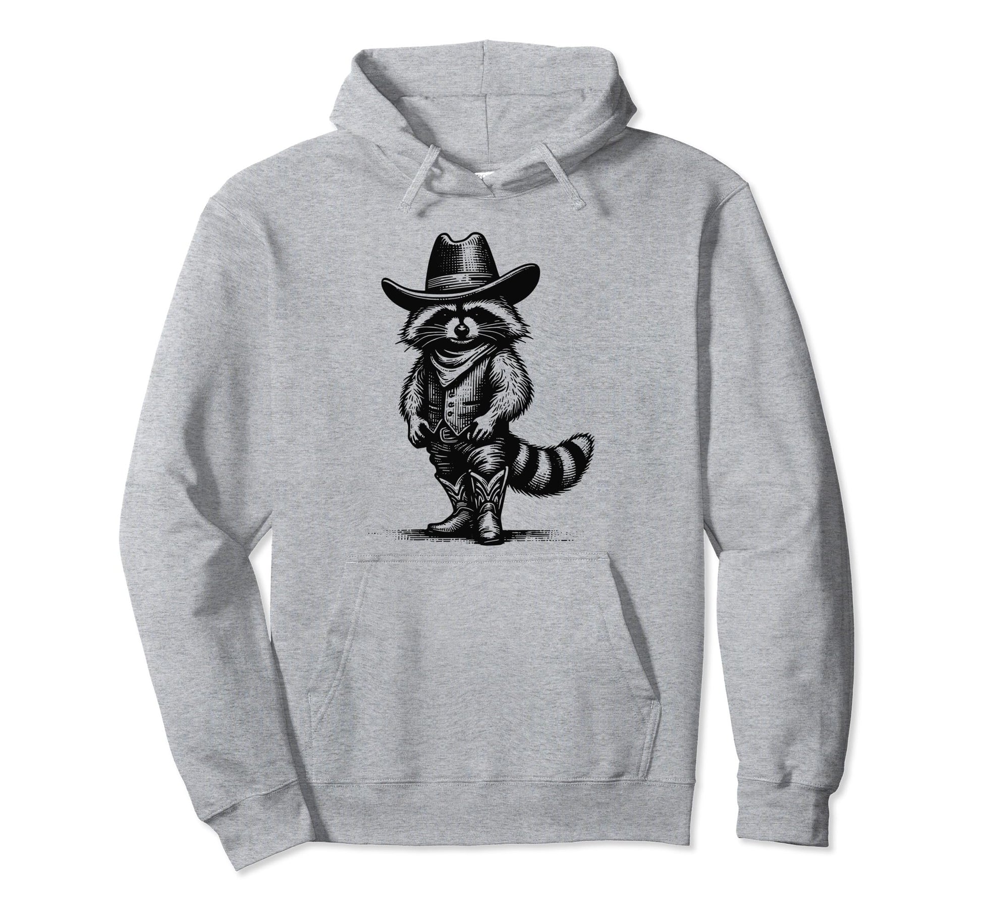 Raccoon Cowboy Cowgirl Trash Hoodie - Casual Everyday Wear for Adults - T-Shirt, Sweatshirt, Hoodie