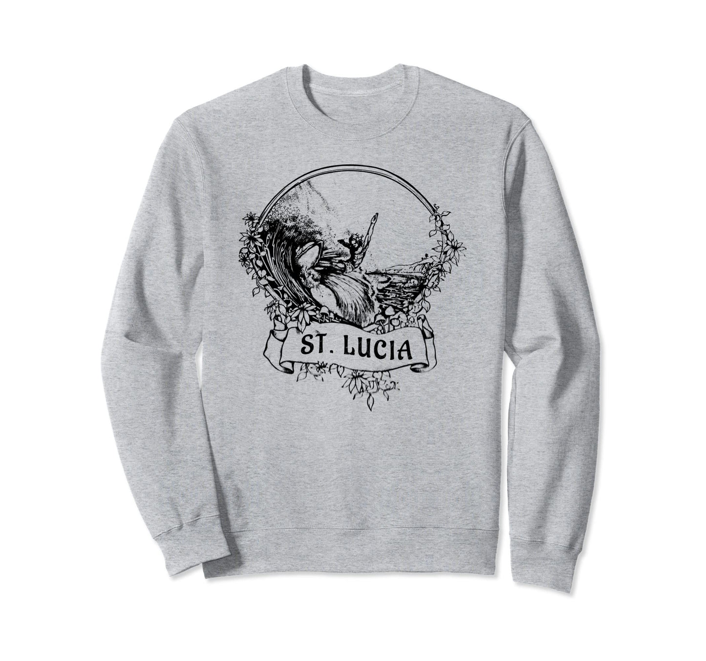 St Lucia West Indies Surfing Surfer Sweatshirt - Unique Graphic Men Women - T-Shirt, Sweatshirt, Hoodie